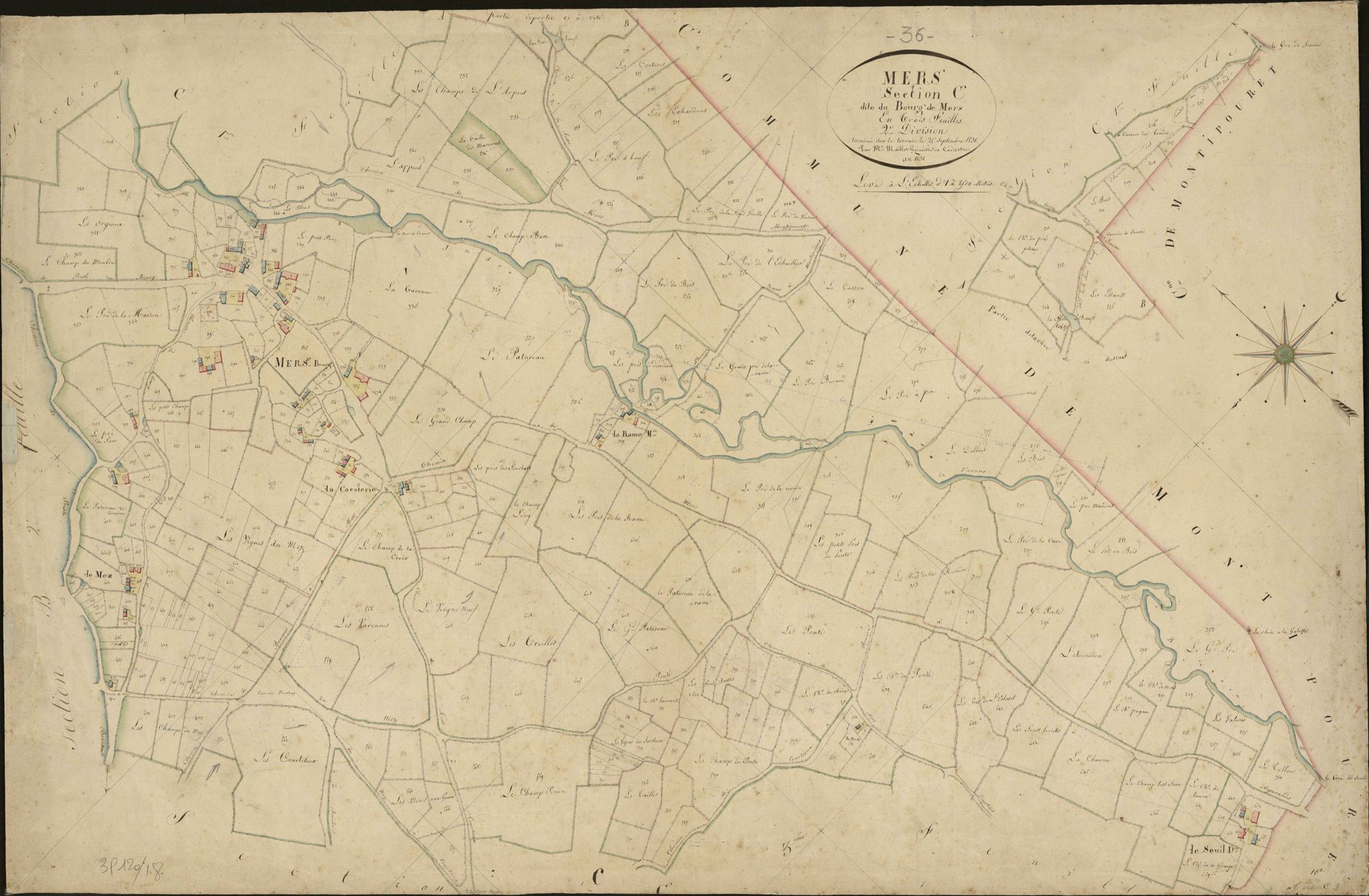 Mers-sur-Indre - Section C2, dite du Bourg.