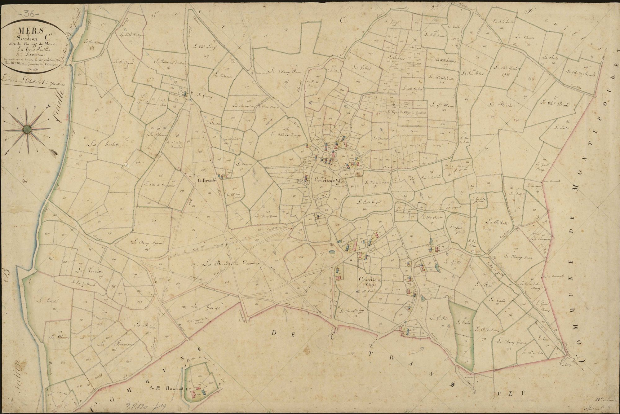 Mers-sur-Indre - Section C3, dite du Bourg.