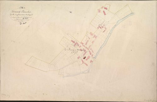 Meunet-Planches - Section D, feuille supplémentaire de développement du bourg de Meunet.