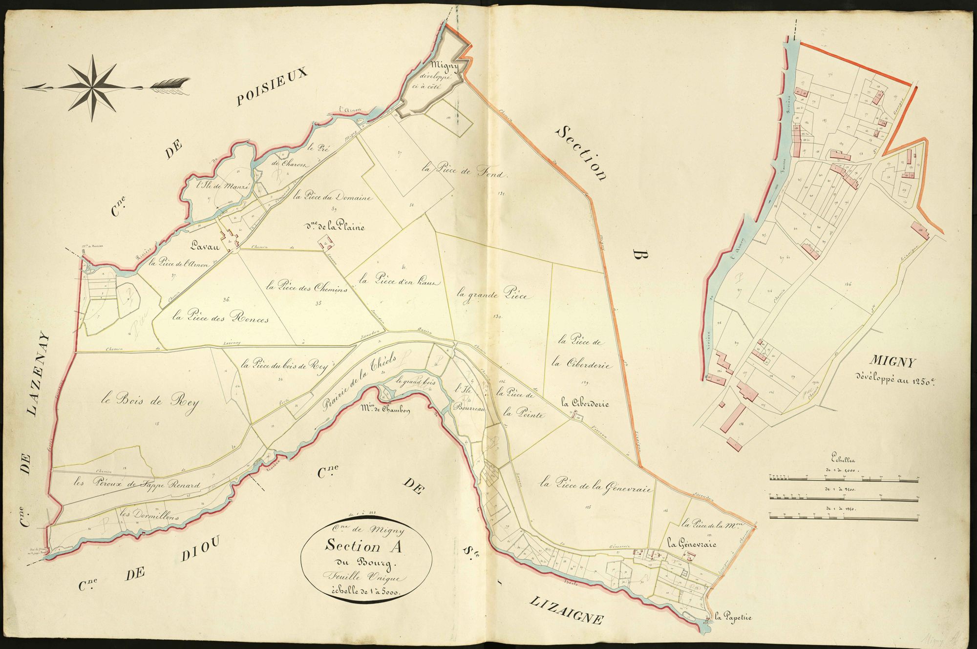 Migny - Section A, dite du Bourg.
