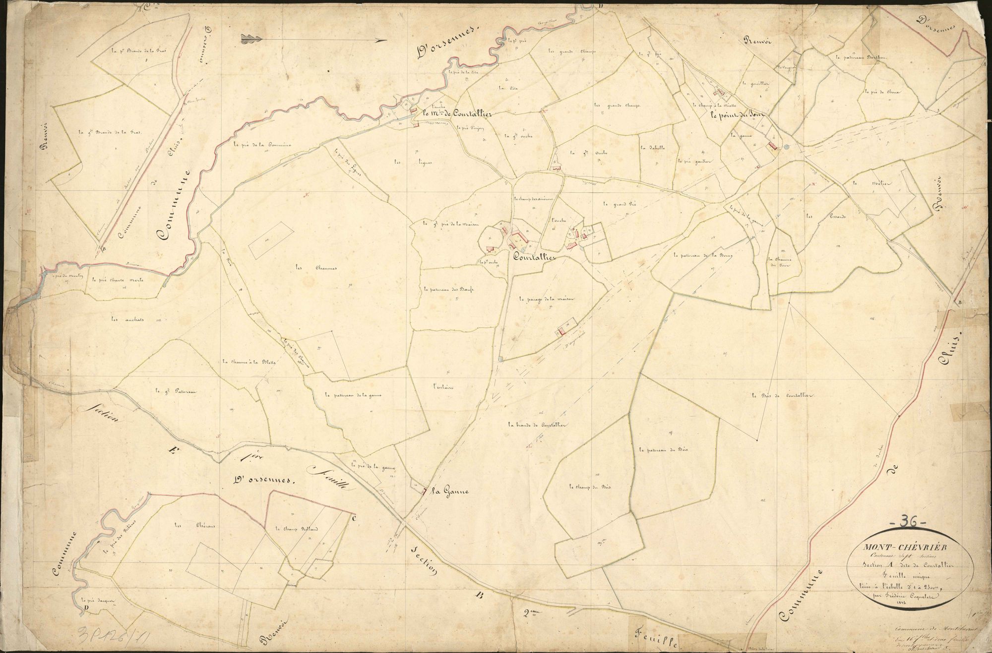 Montchevrier - Section A, feuille unique, dite de Courtalier.