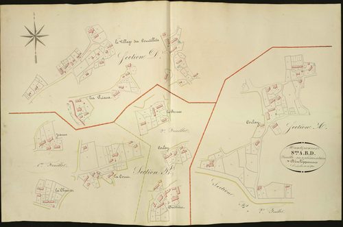 Montipouret - Sections A, B, D, feuille supplémentaire de développement.