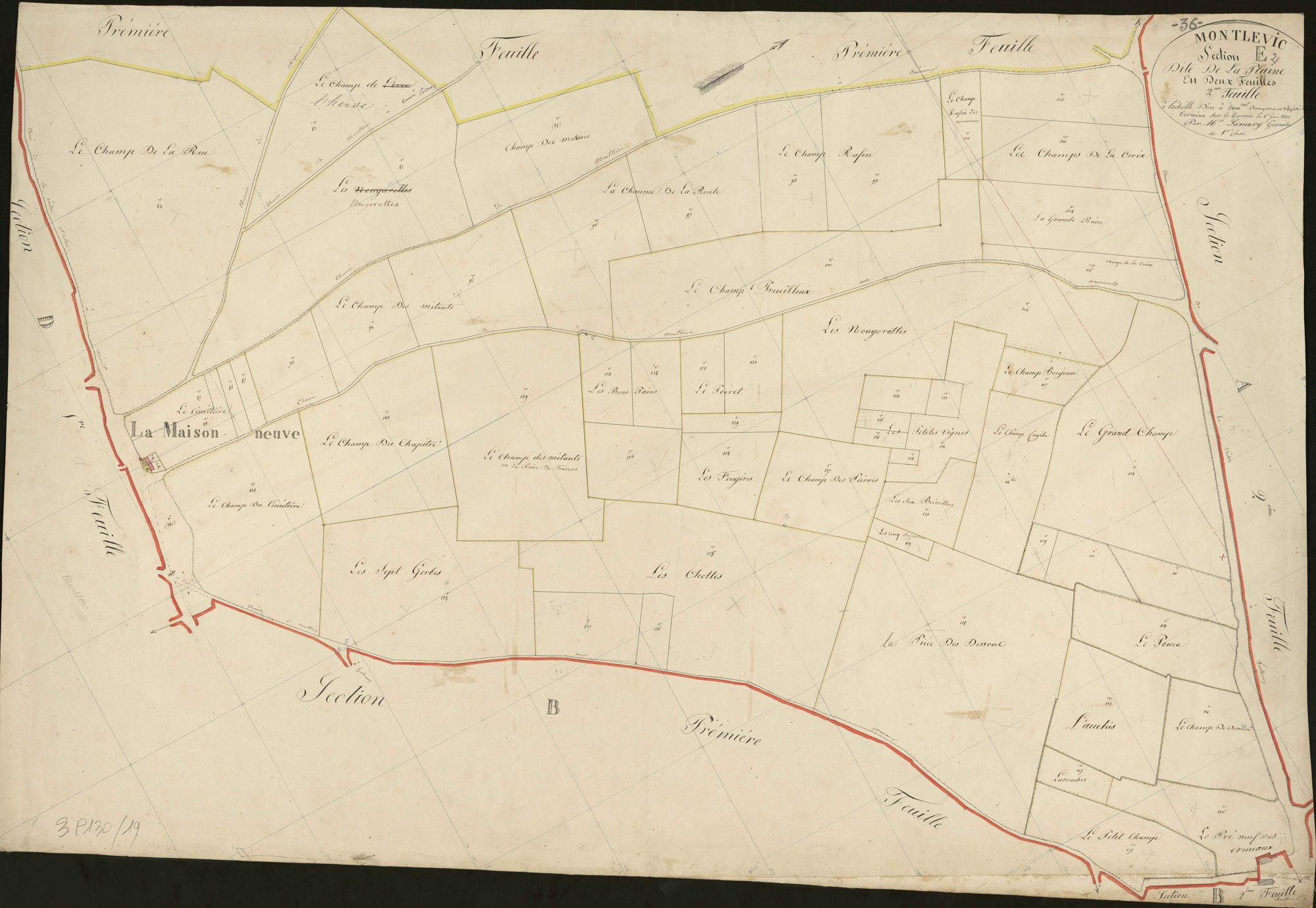 Montlevicq - Section E2, dite de la Plaine.