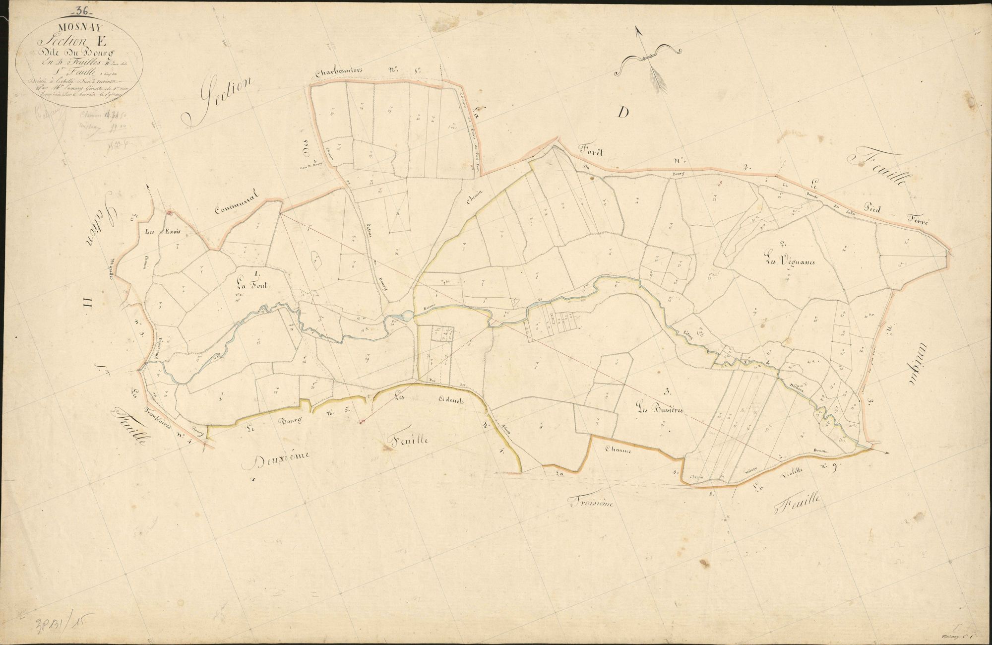 Mosnay - Section E1, dite du Bourg.
