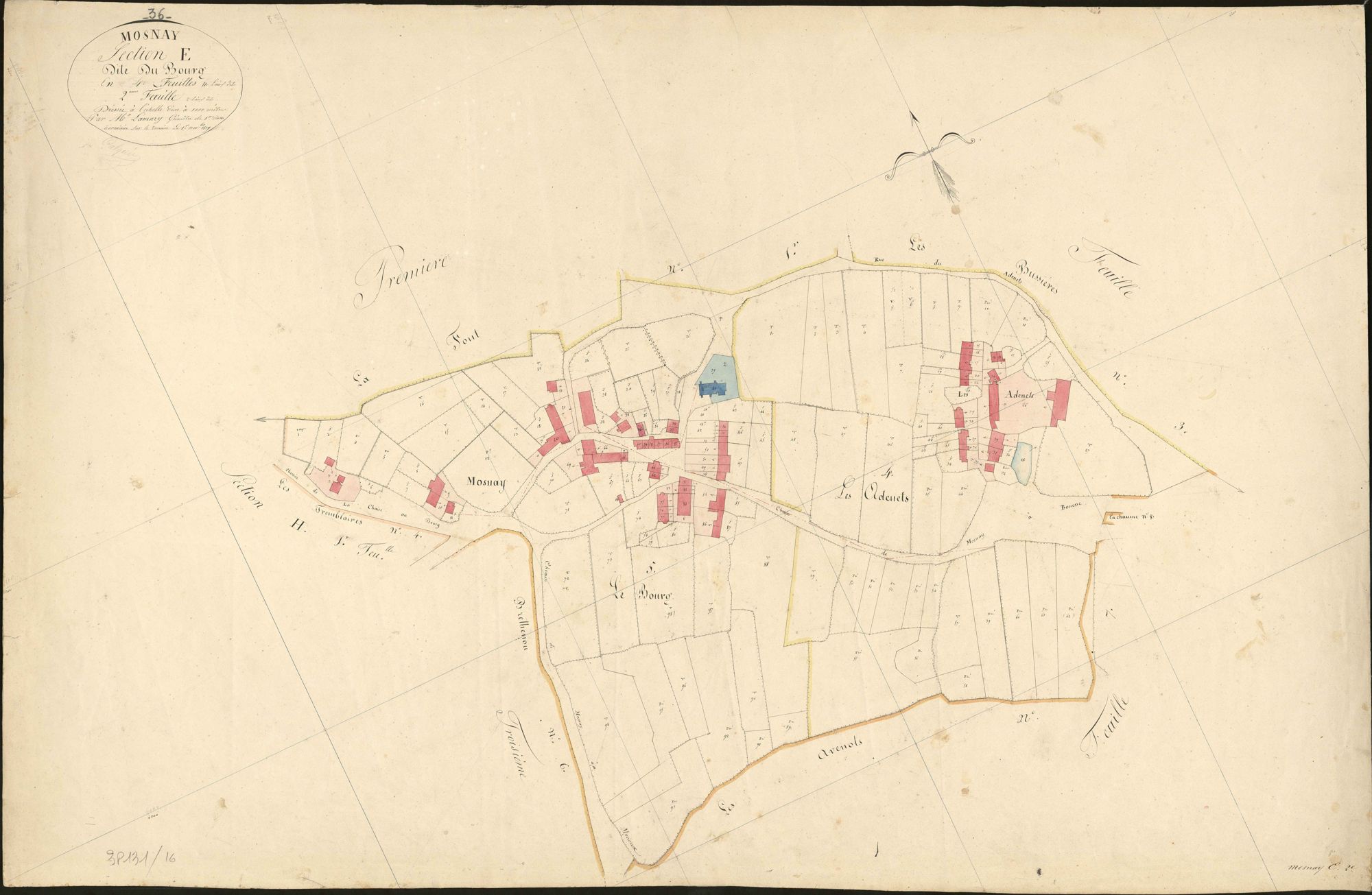 Mosnay - Section E2, dite du Bourg.