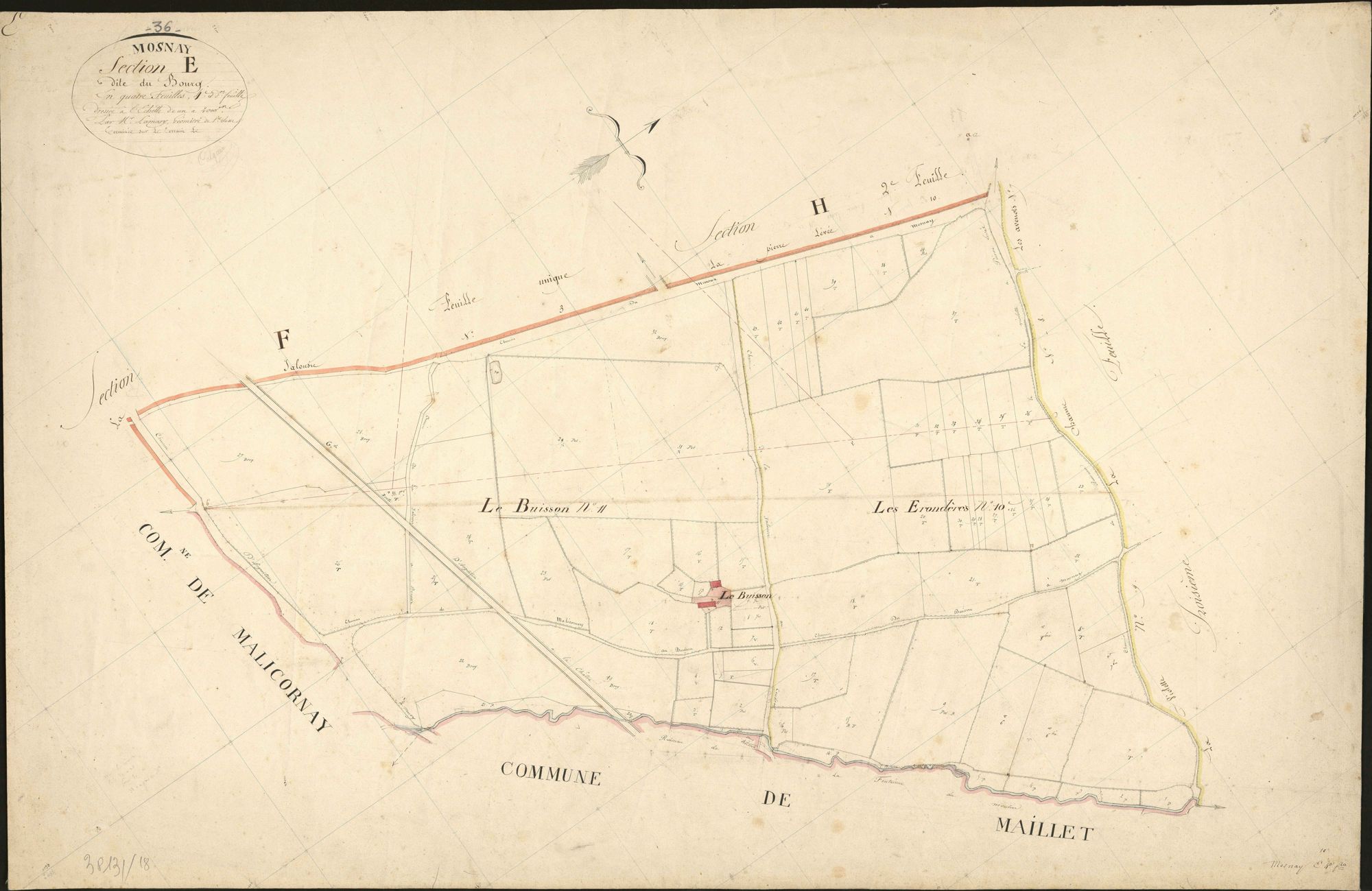 Mosnay - Section E4, dite du Bourg.