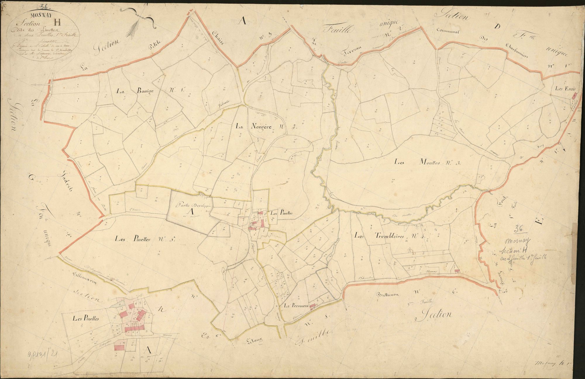 Mosnay - Section H1, dite Des Pinettes.