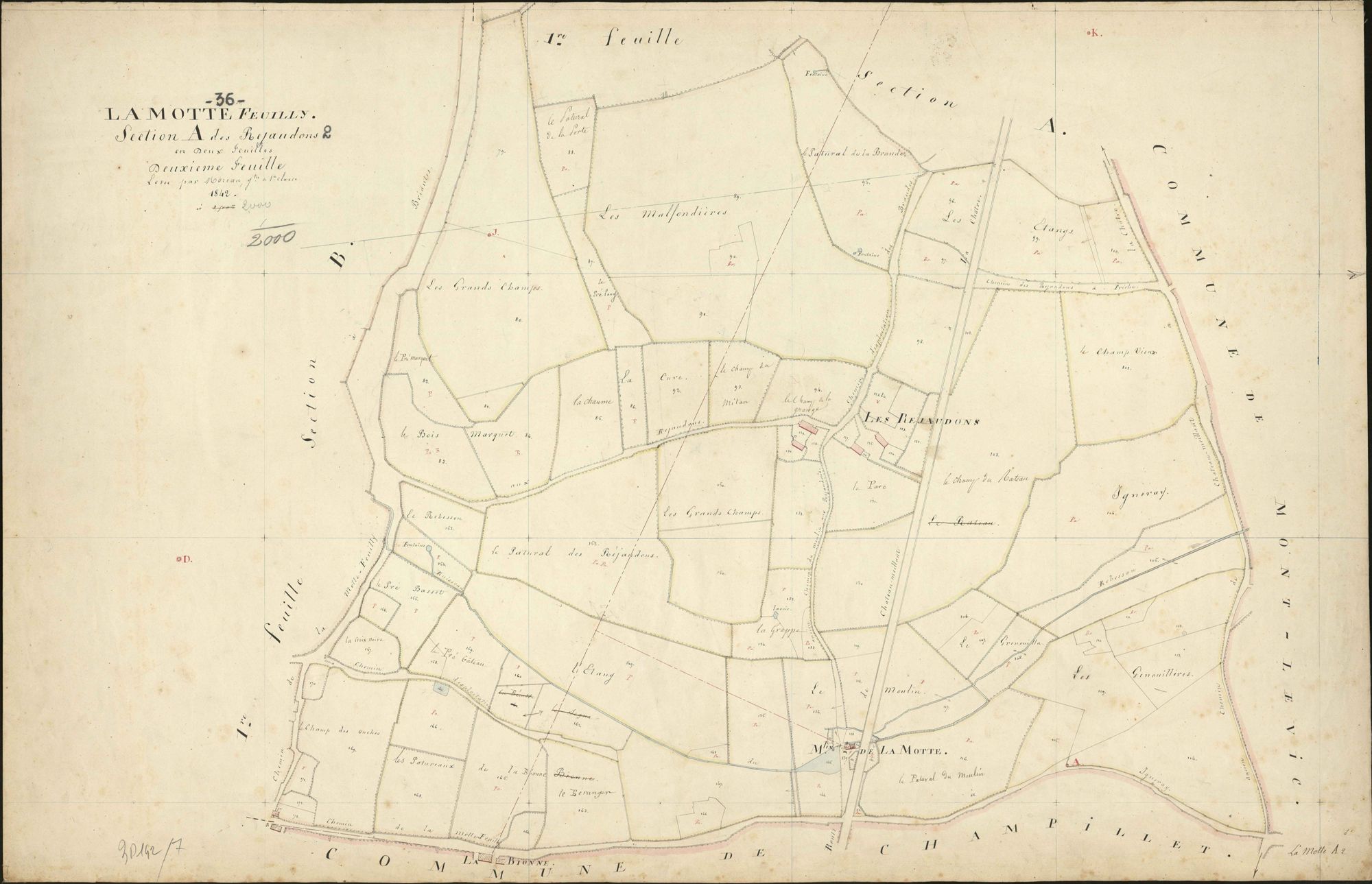 Motte-Feuilly - Section A2, dite des Rejaudons.