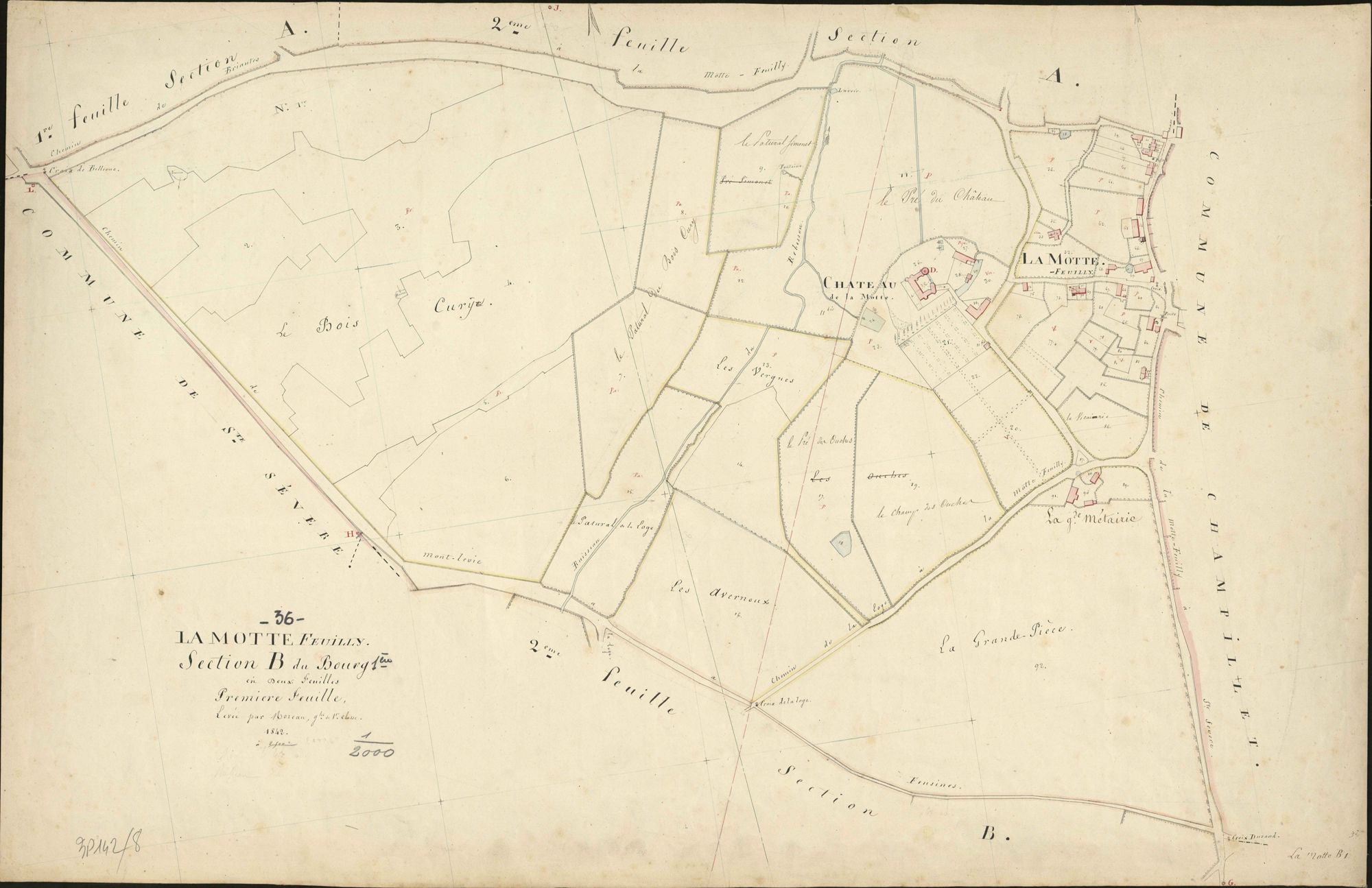 Motte-Feuilly - Section B1, dite du Bourg.