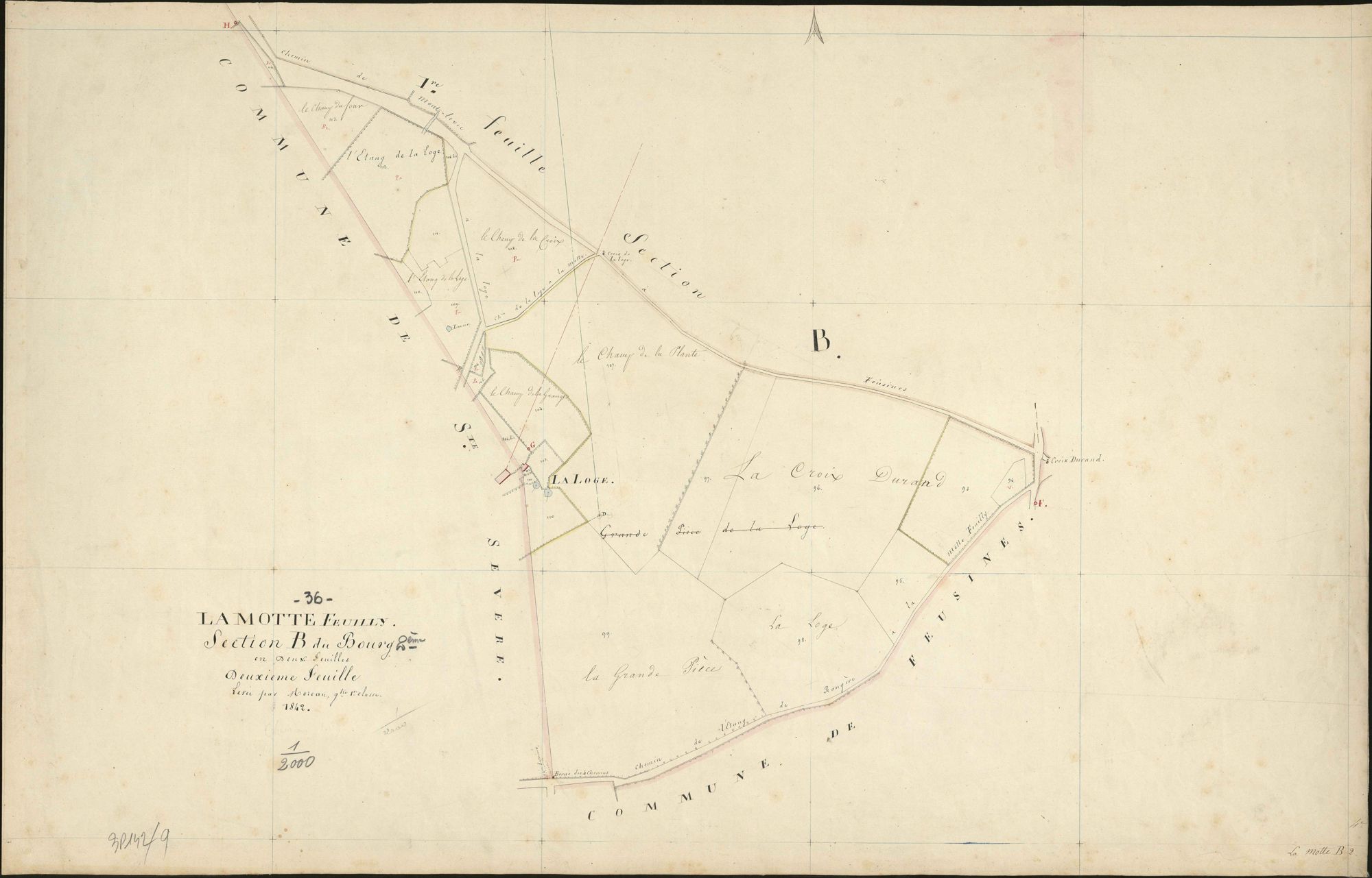 Motte-Feuilly - Section B2, dite du Bourg.