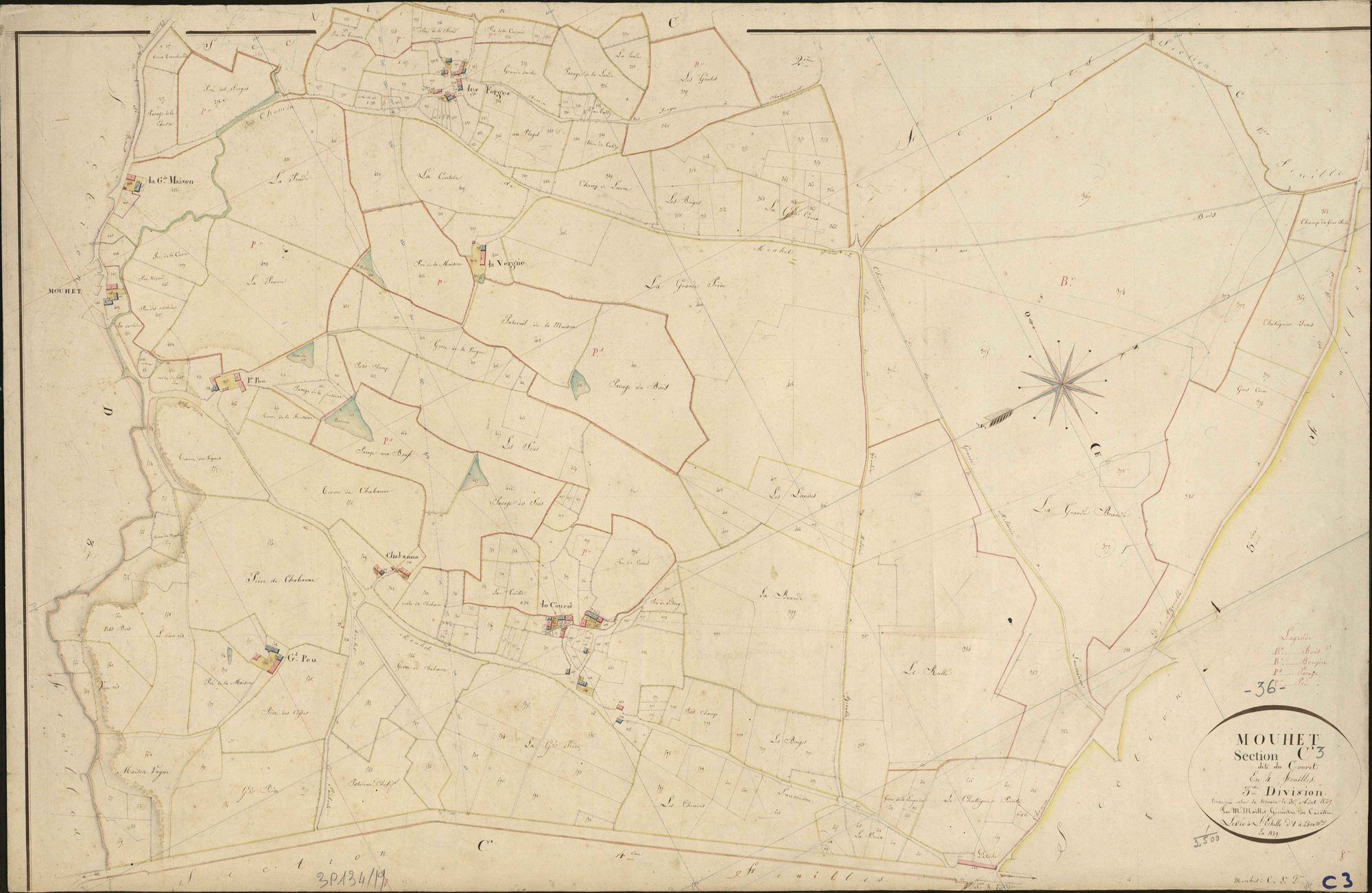 Mouhet - Section C3, dite du Couret.