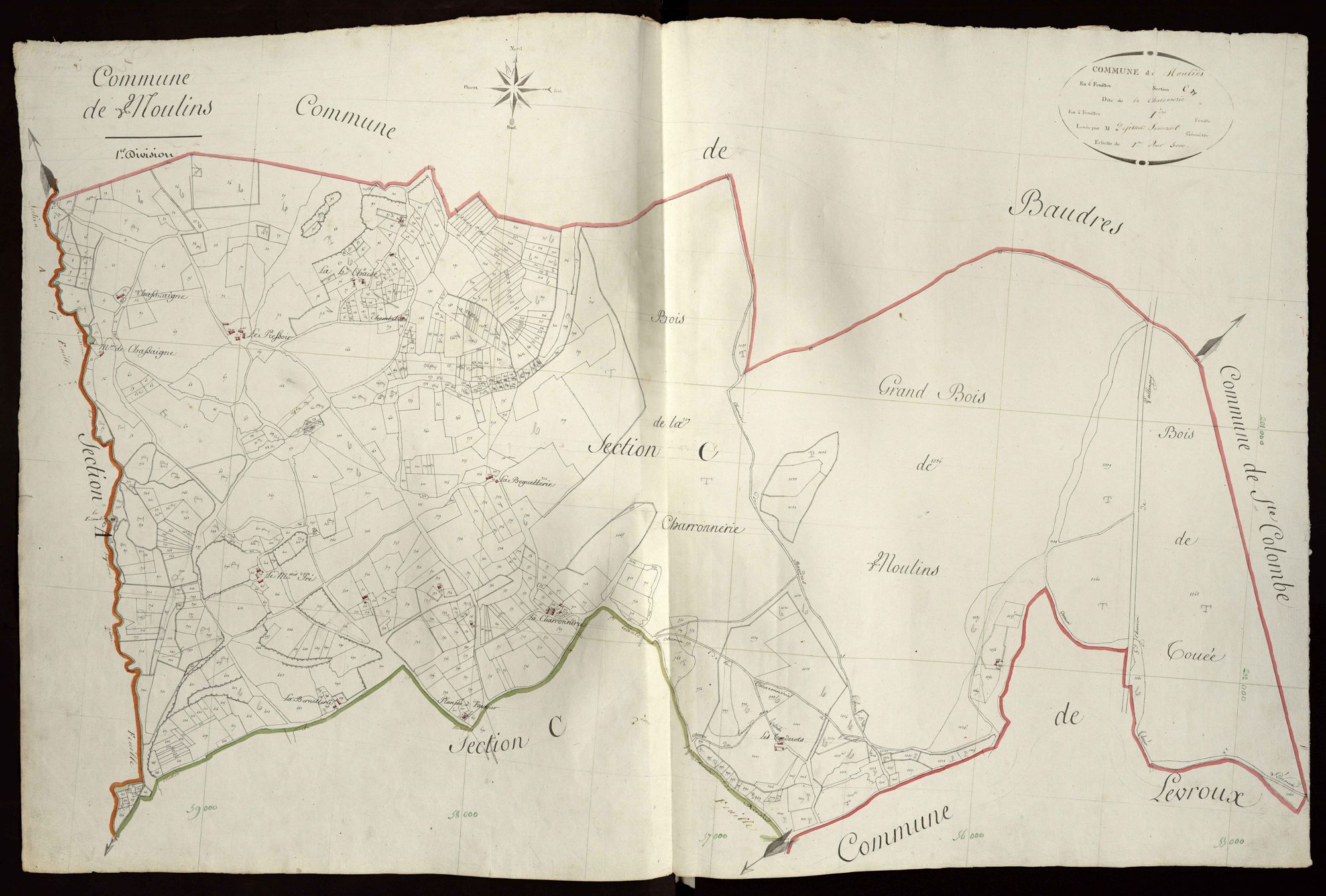 Moulins-sur-Céphons - Section C1, dite de La Charonnerie.