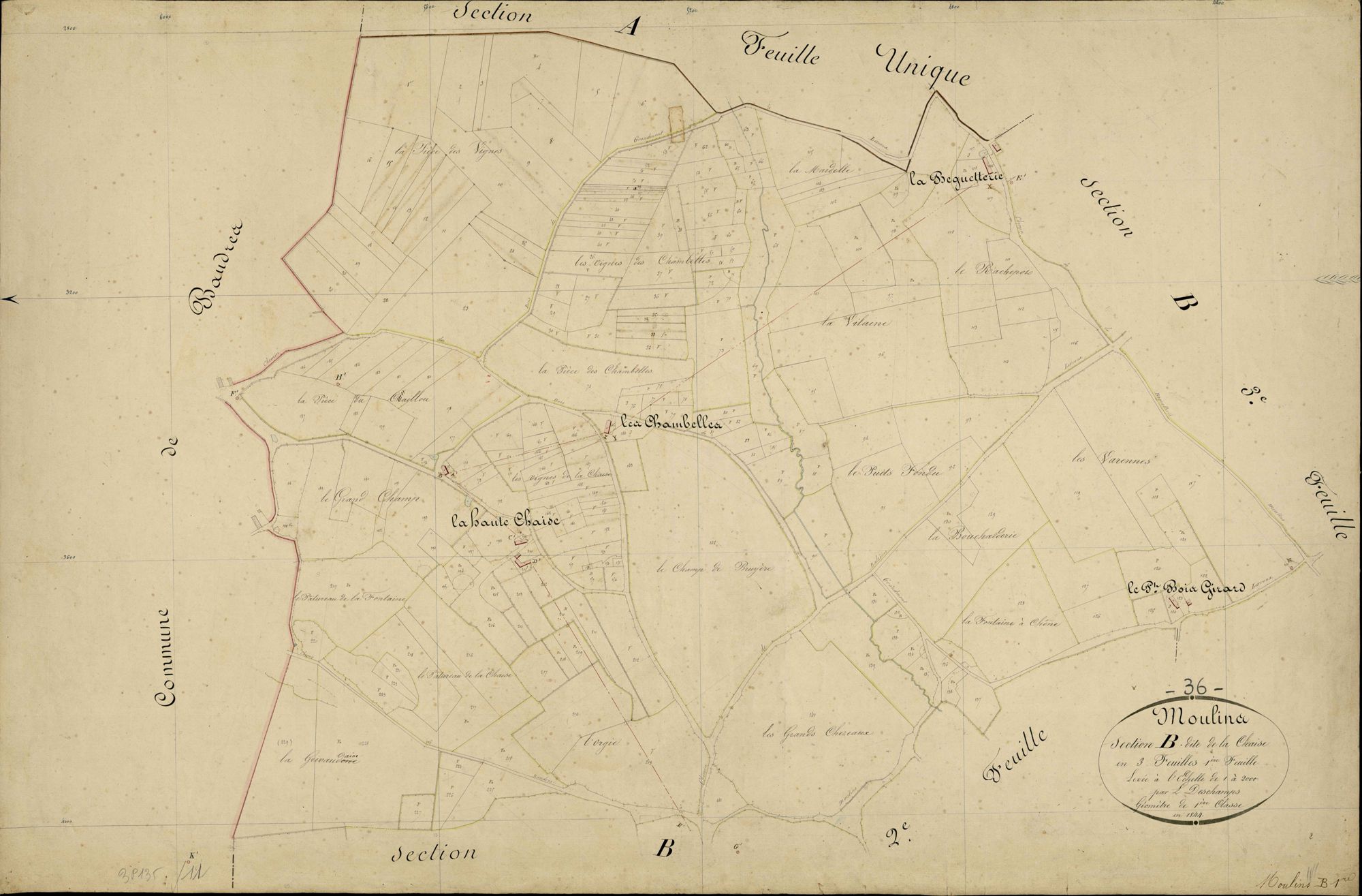 Moulins-sur-Céphons - Section B1, dite de la Chaise.