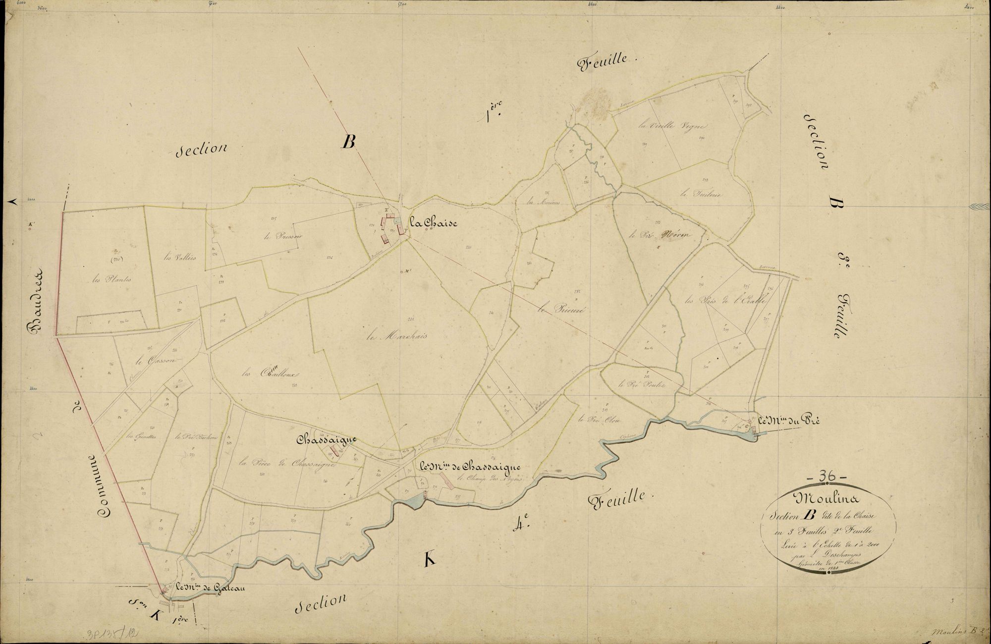 Moulins-sur-Céphons - Section B2, dite de la Chaise.