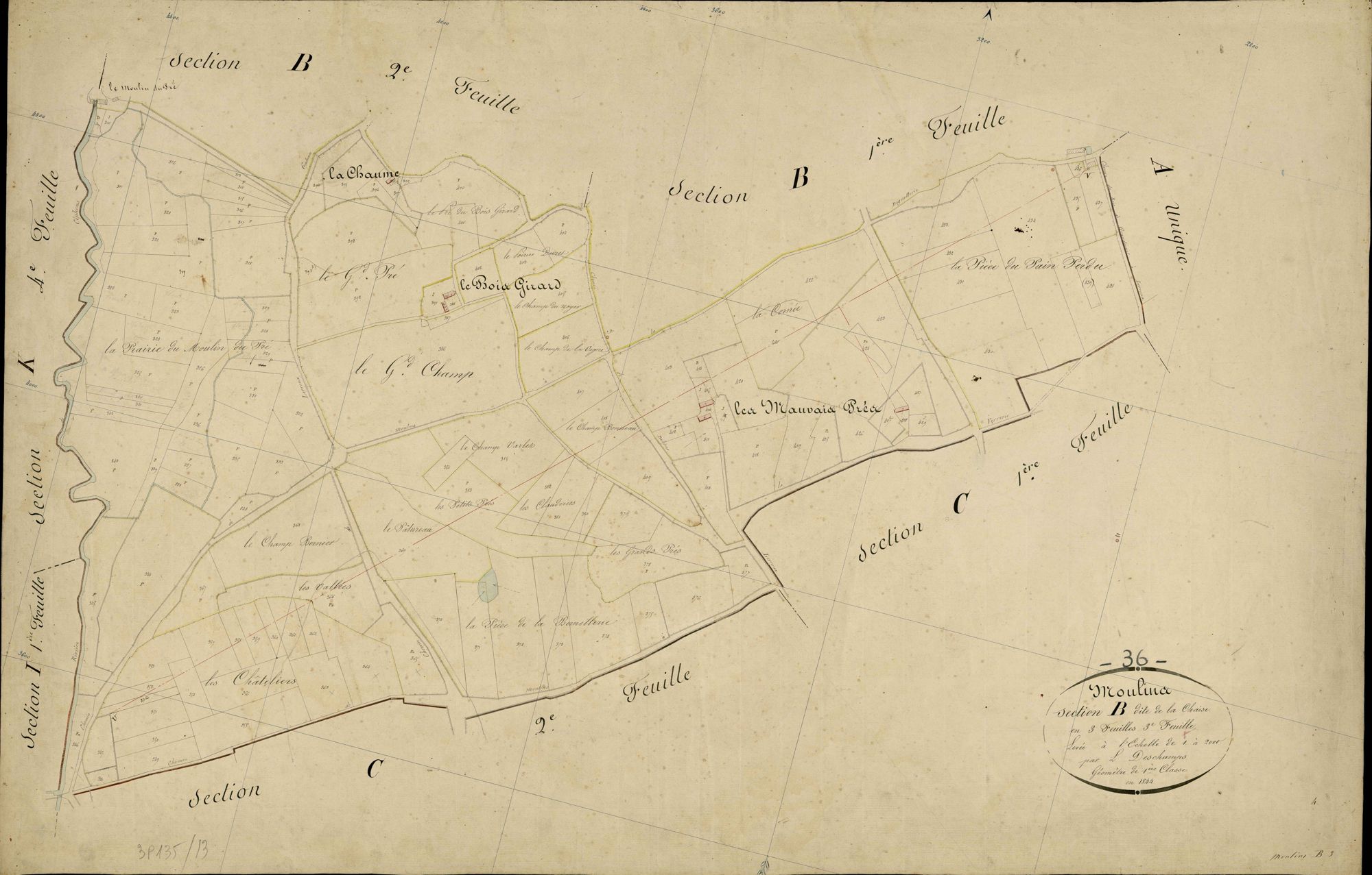 Moulins-sur-Céphons - Section B3, dite de la Chaise.