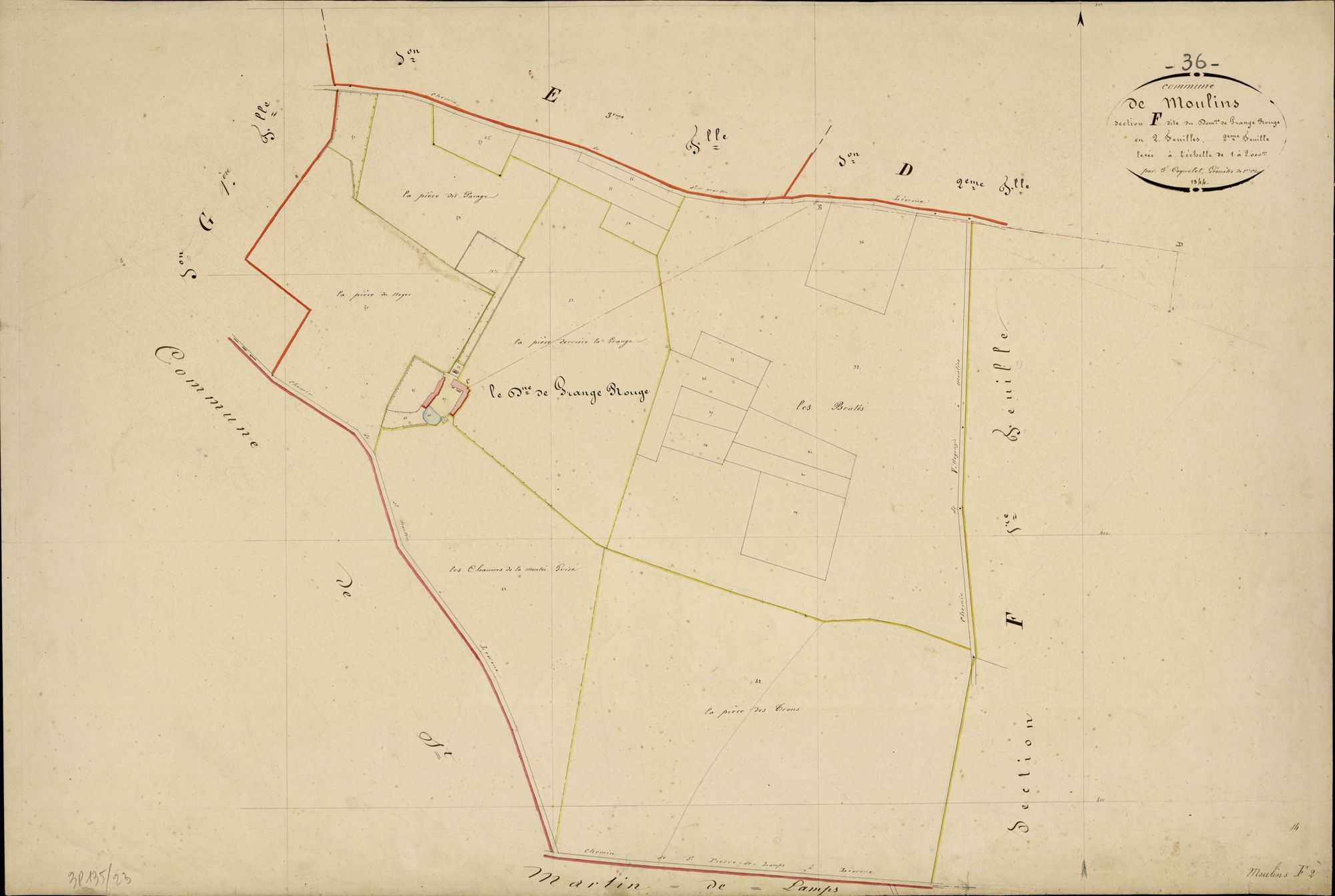 Moulins-sur-Céphons - Section F2, dite du Domaine du Grand rouge.