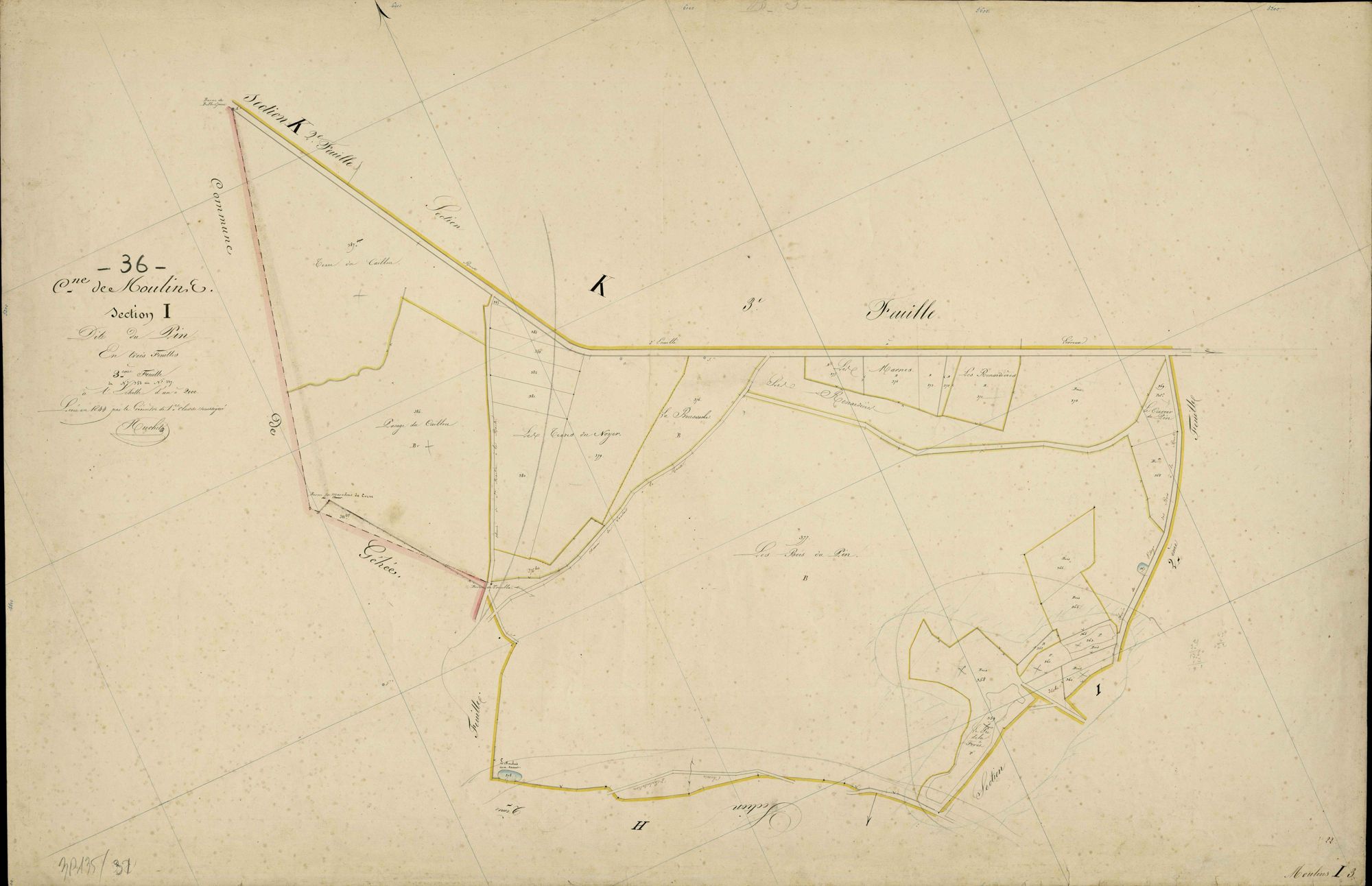 Moulins-sur-Céphons - Section I3, dite du Pin.