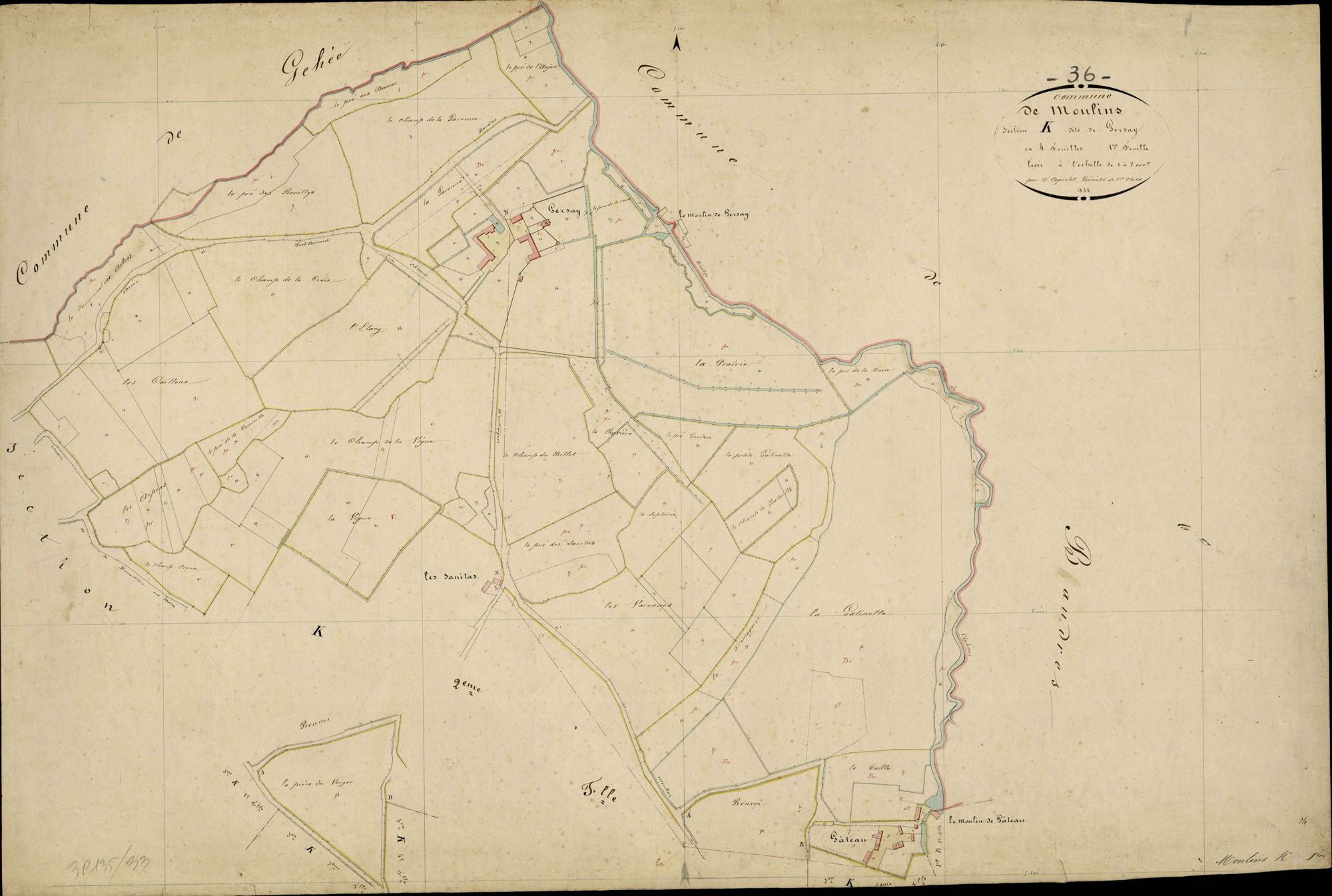Moulins-sur-Céphons - Section K1, dite de Persay.