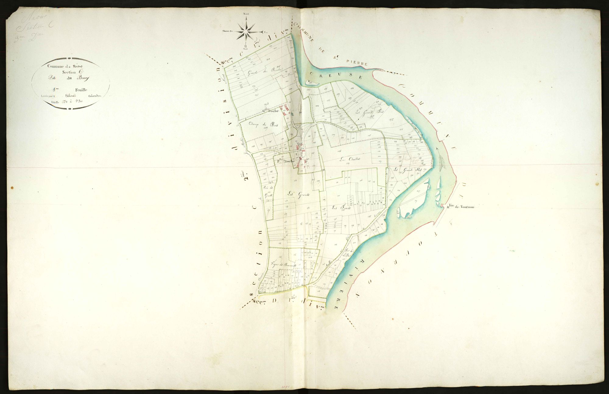 Néons-sur-Creuse - Section C3, dite du Bourg.