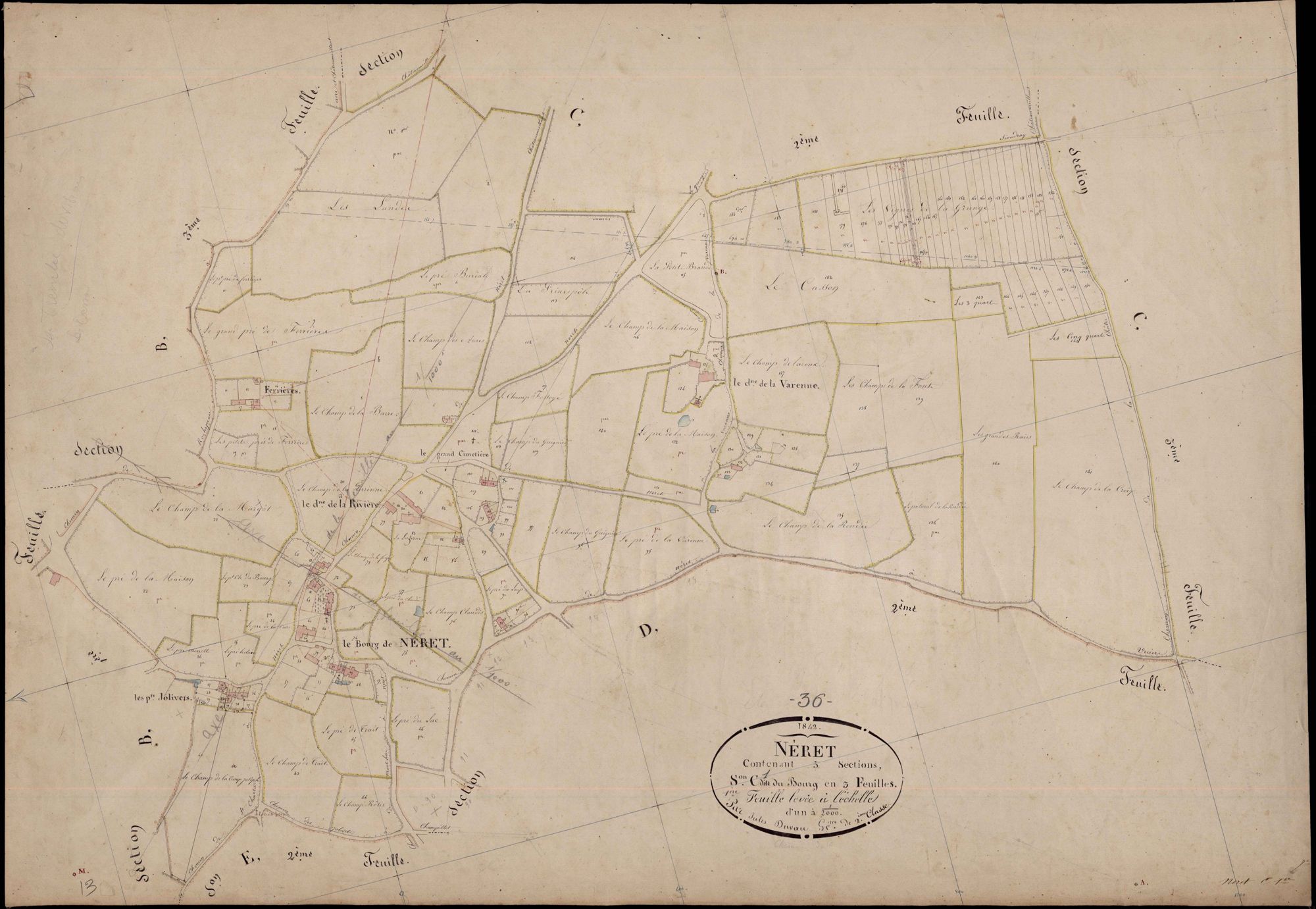 Néret - Section C1, dite du Bourg.