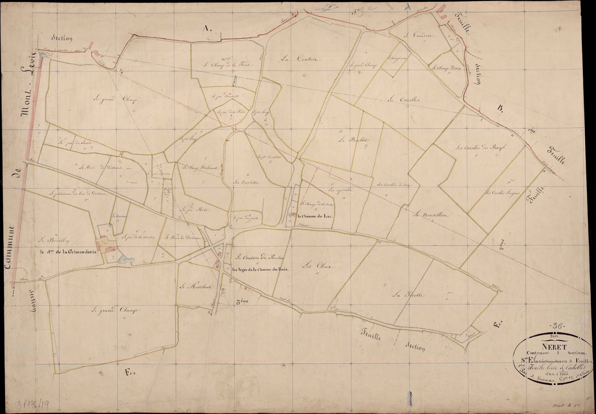 Néret - Section E1, dite de la Grimauderie.