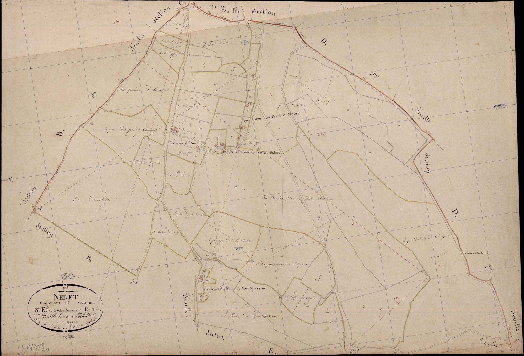 Néret - Section E2, dite de la Grimauderie.