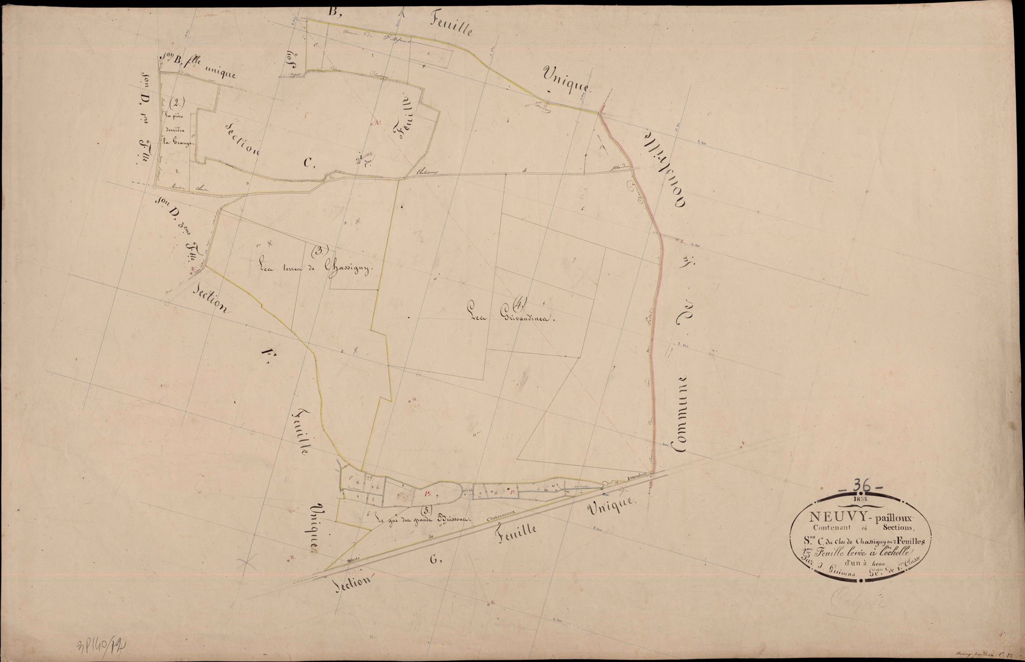 Neuvy-Pailloux - Section C2, dite du Clos de Chassigny.