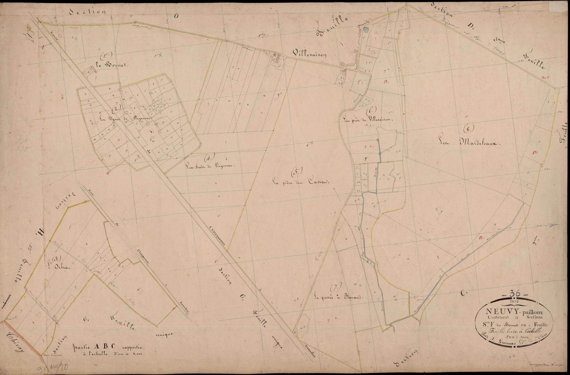 Neuvy-Pailloux - Section F, dite du Bornet.
