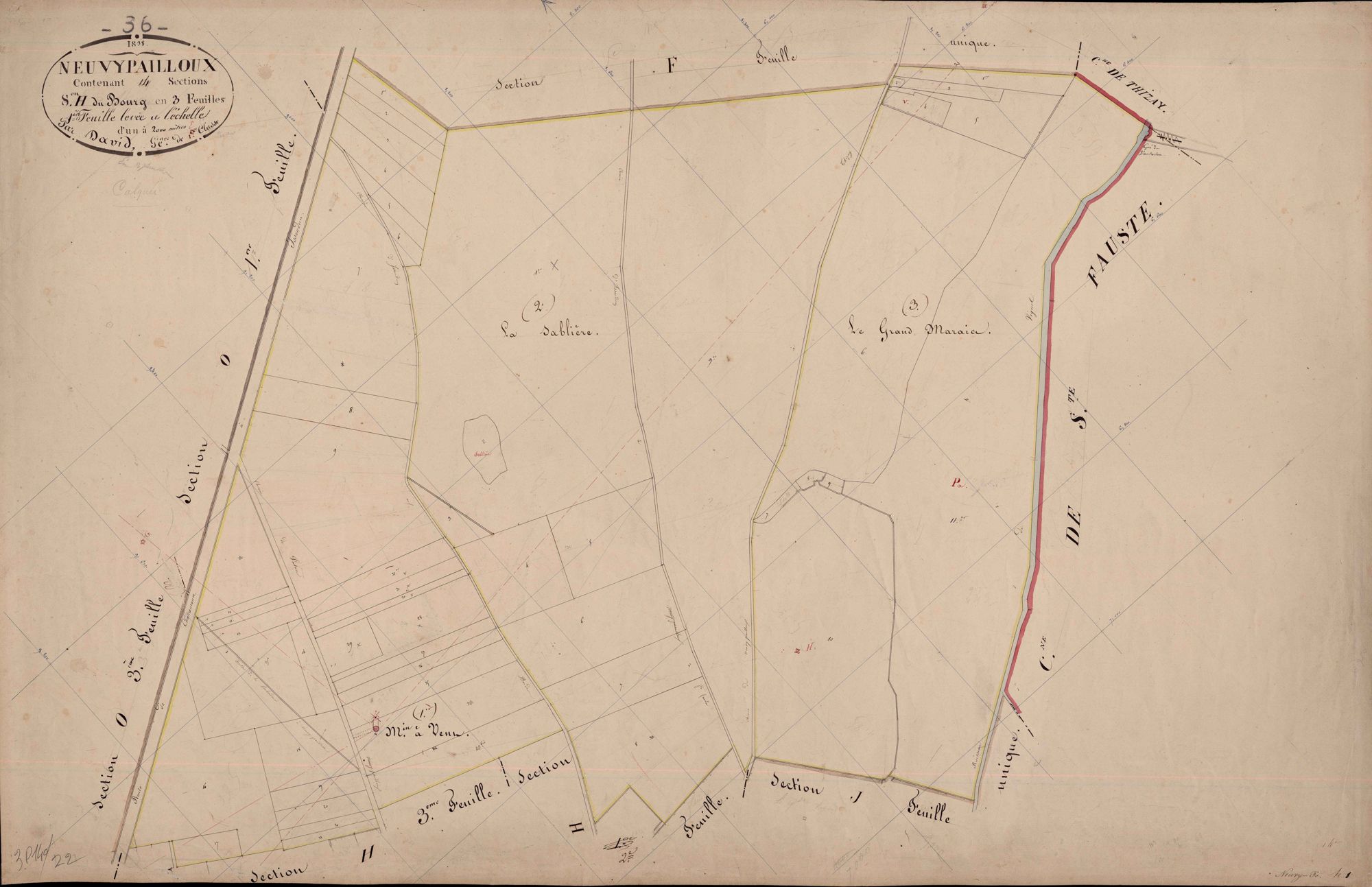 Neuvy-Pailloux - Section H1, dite du Bourg.