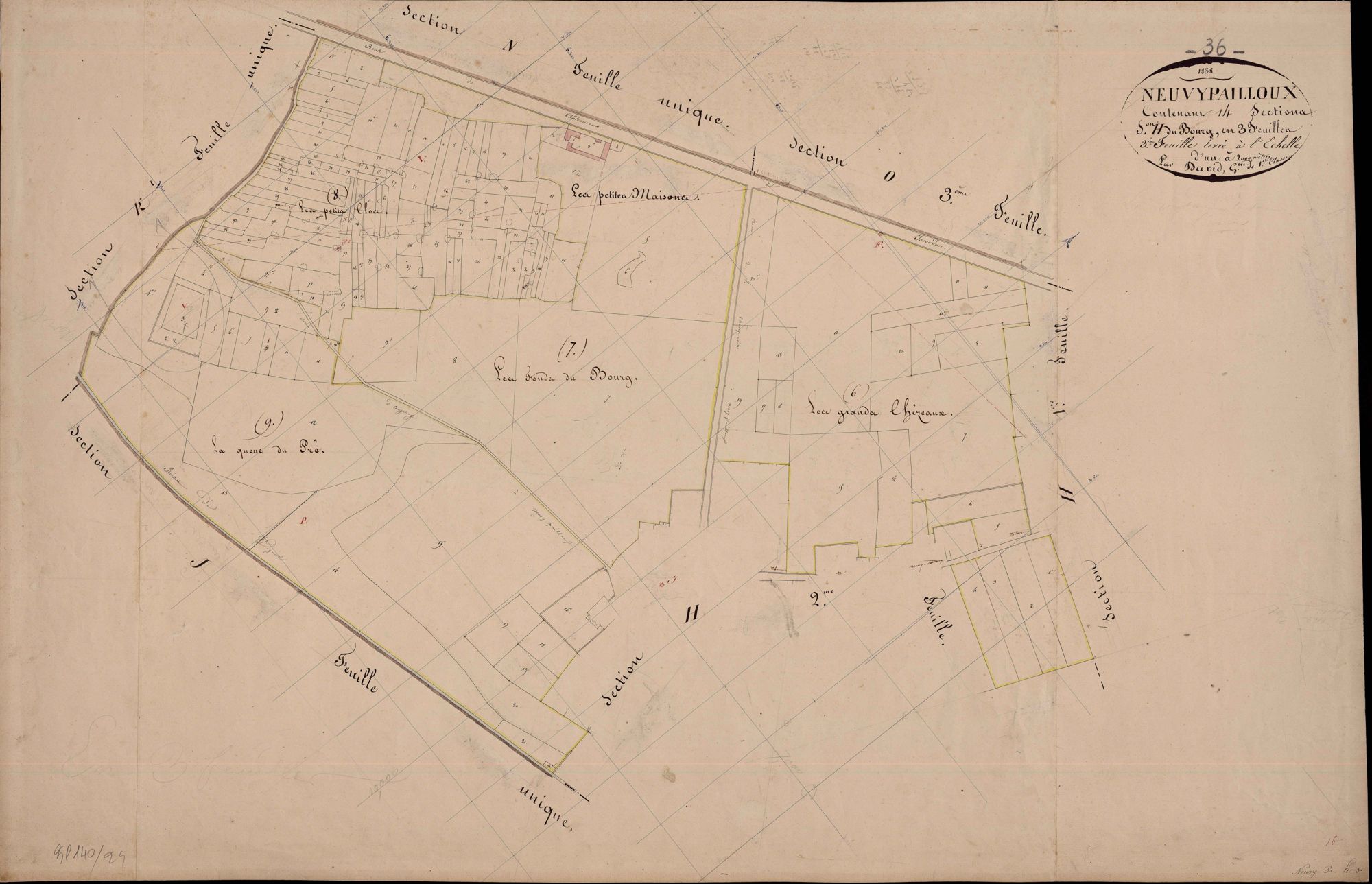 Neuvy-Pailloux - Section H3, dite du Bourg.