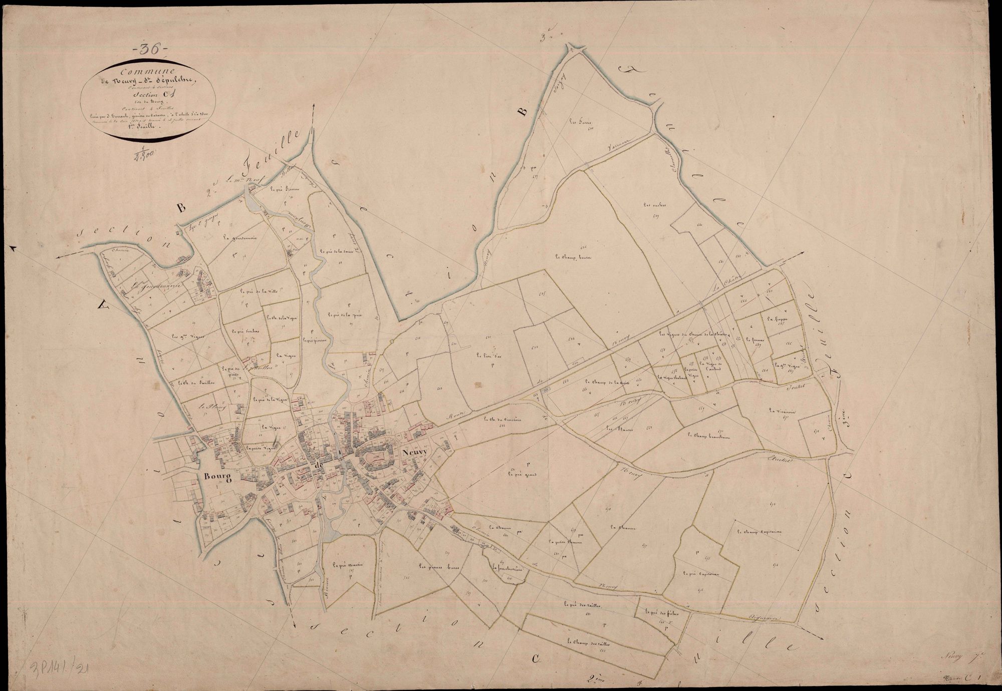 Neuvy-Saint-Sépulchre - Section C1, dite du Bourg.
