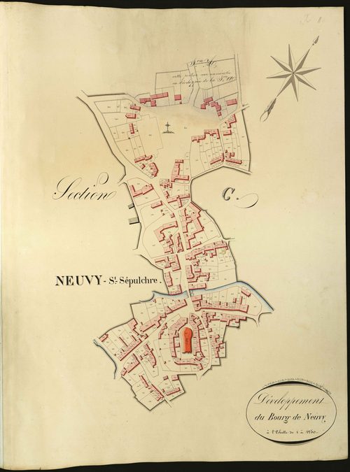 Neuvy-Saint-Sépulchre - Section C1, développement du bourg de Neuvy.
