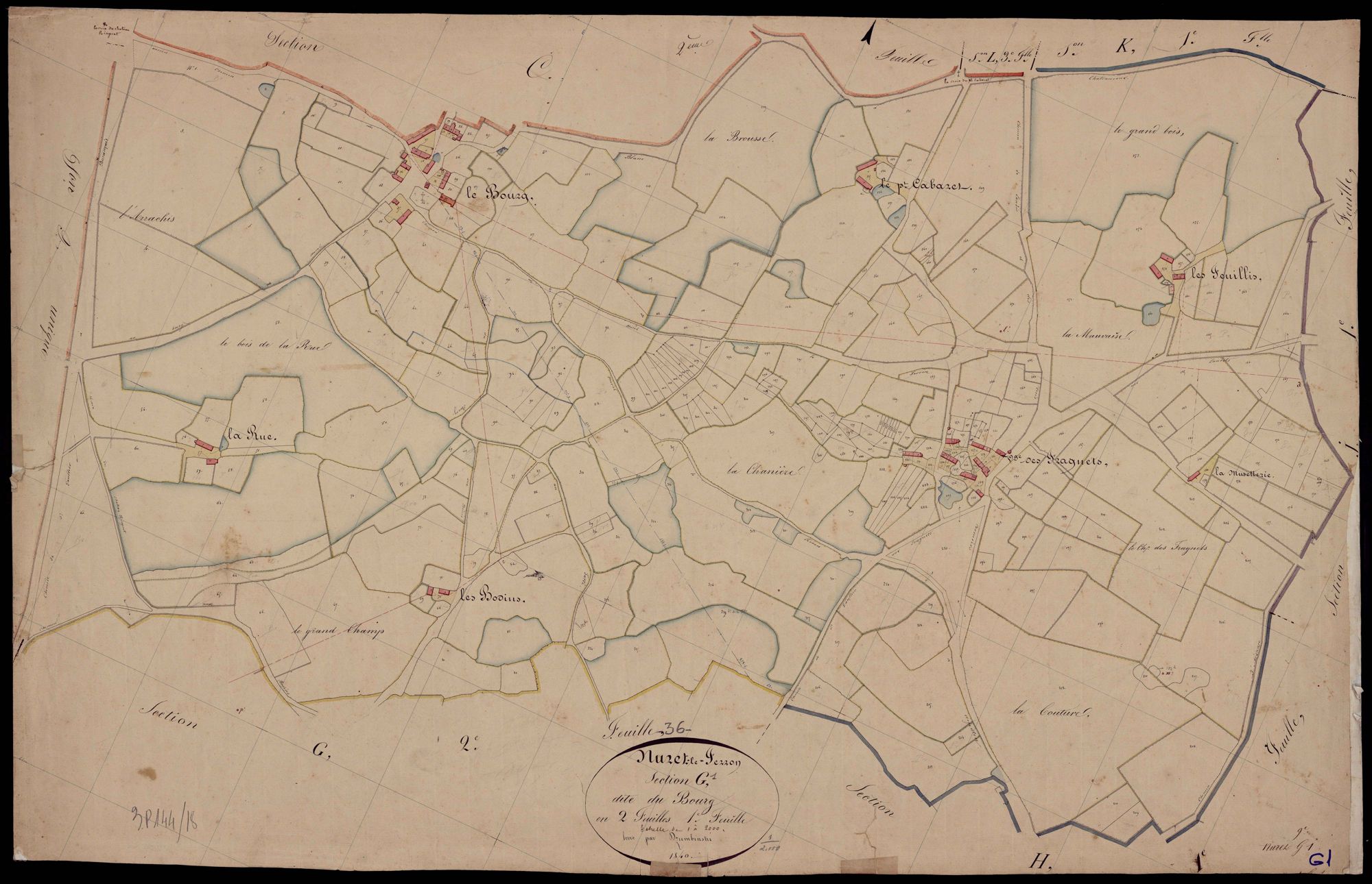 Nuret-Le-Ferron - Section G1, dite du Bourg.