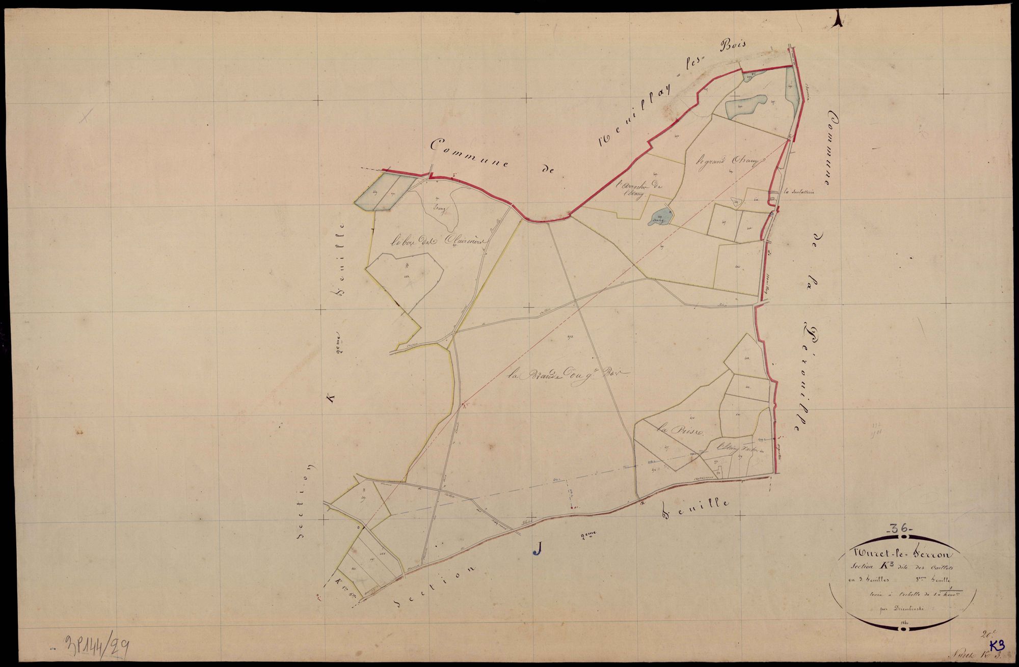 Nuret-Le-Ferron - Section K3, dite des Caillots.