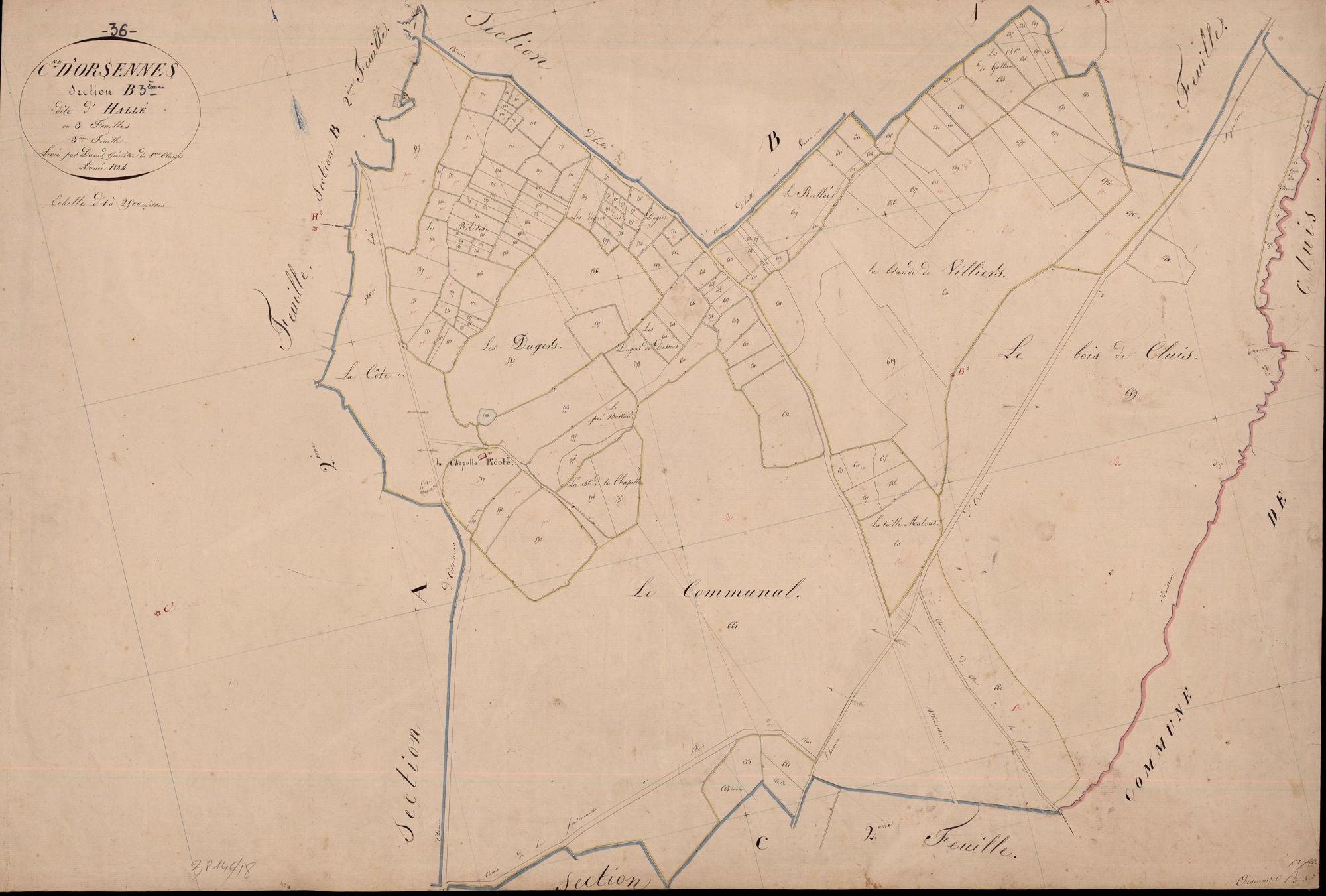 Orsennes - Section B3, dite d' Hallé.