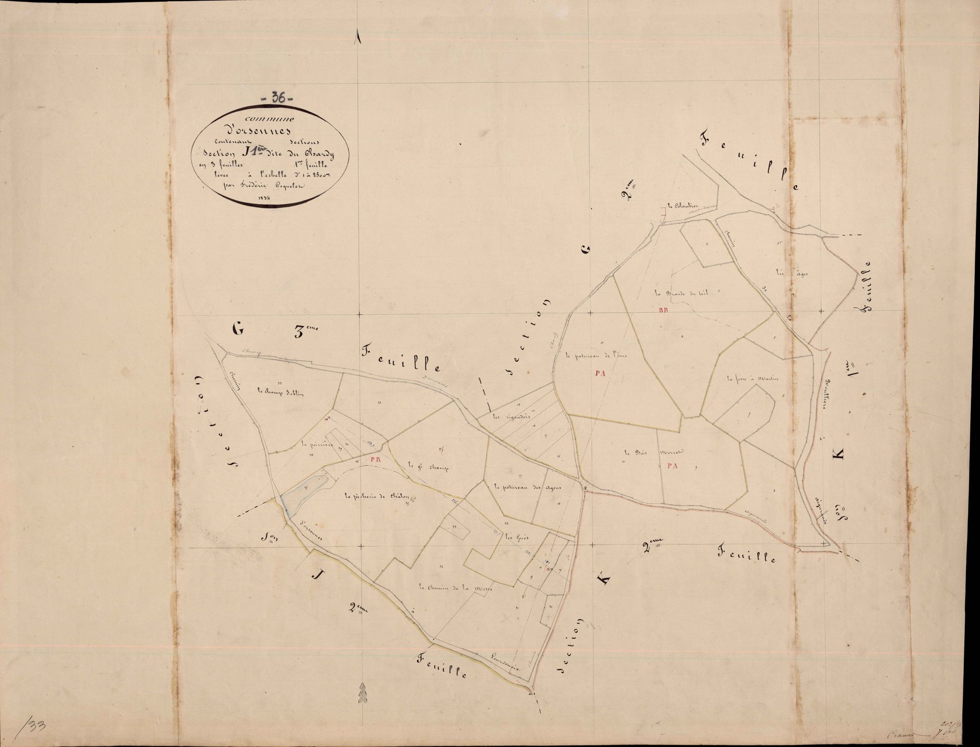 Orsennes - Section J1, dite du Chardy.