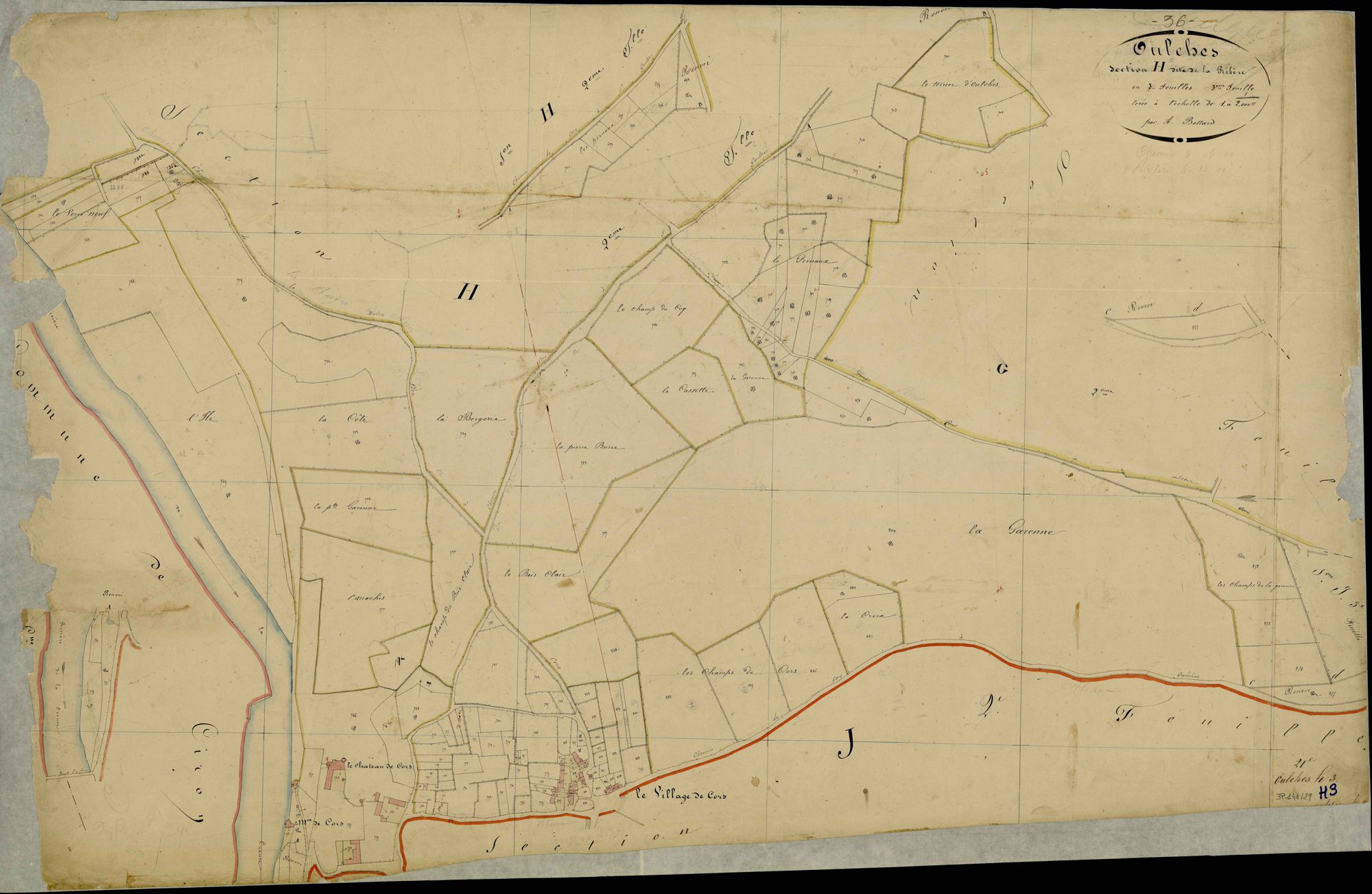 Oulches - Section H3, dite de la Ribère.