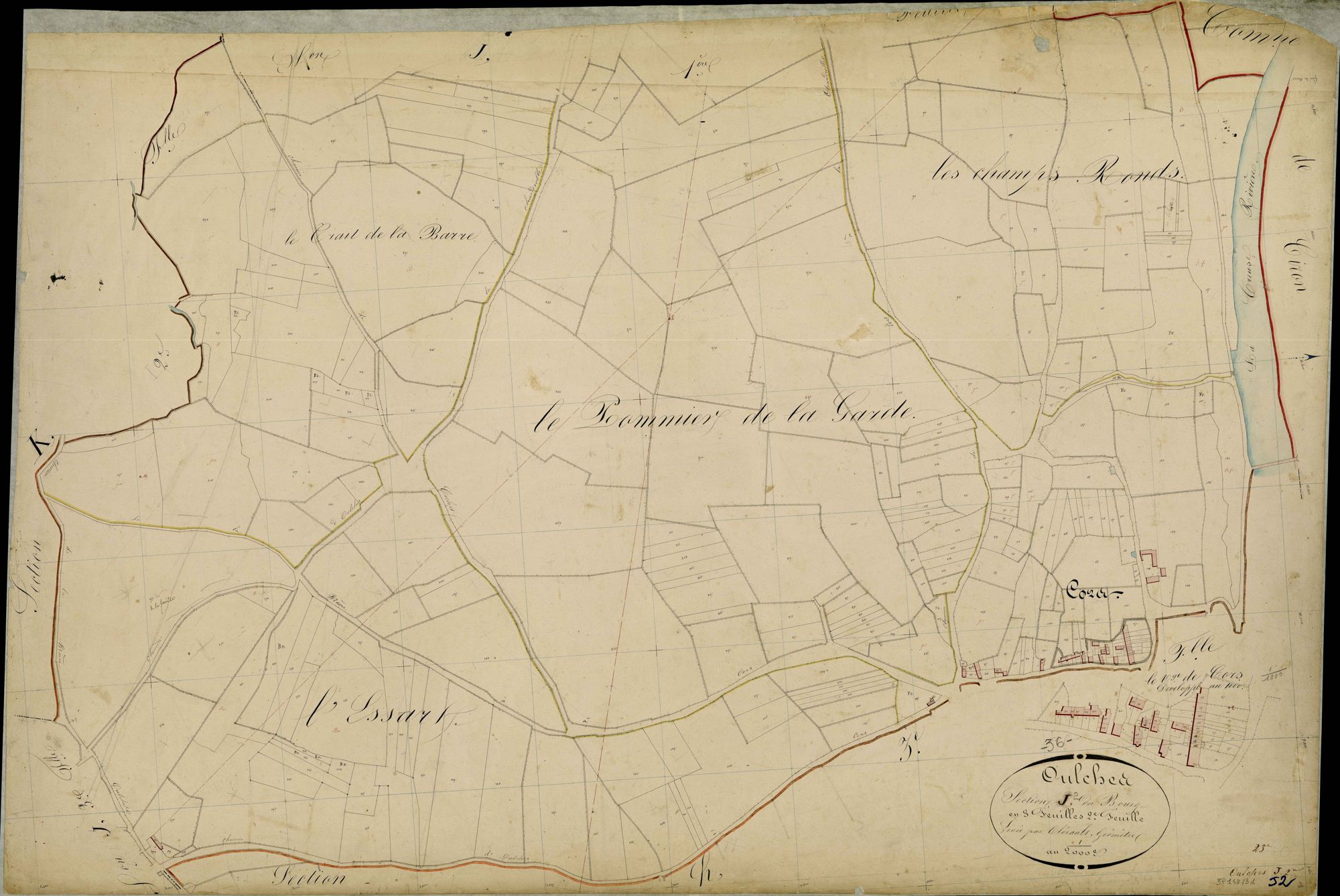 Oulches - Section J2, dite du Bourg.