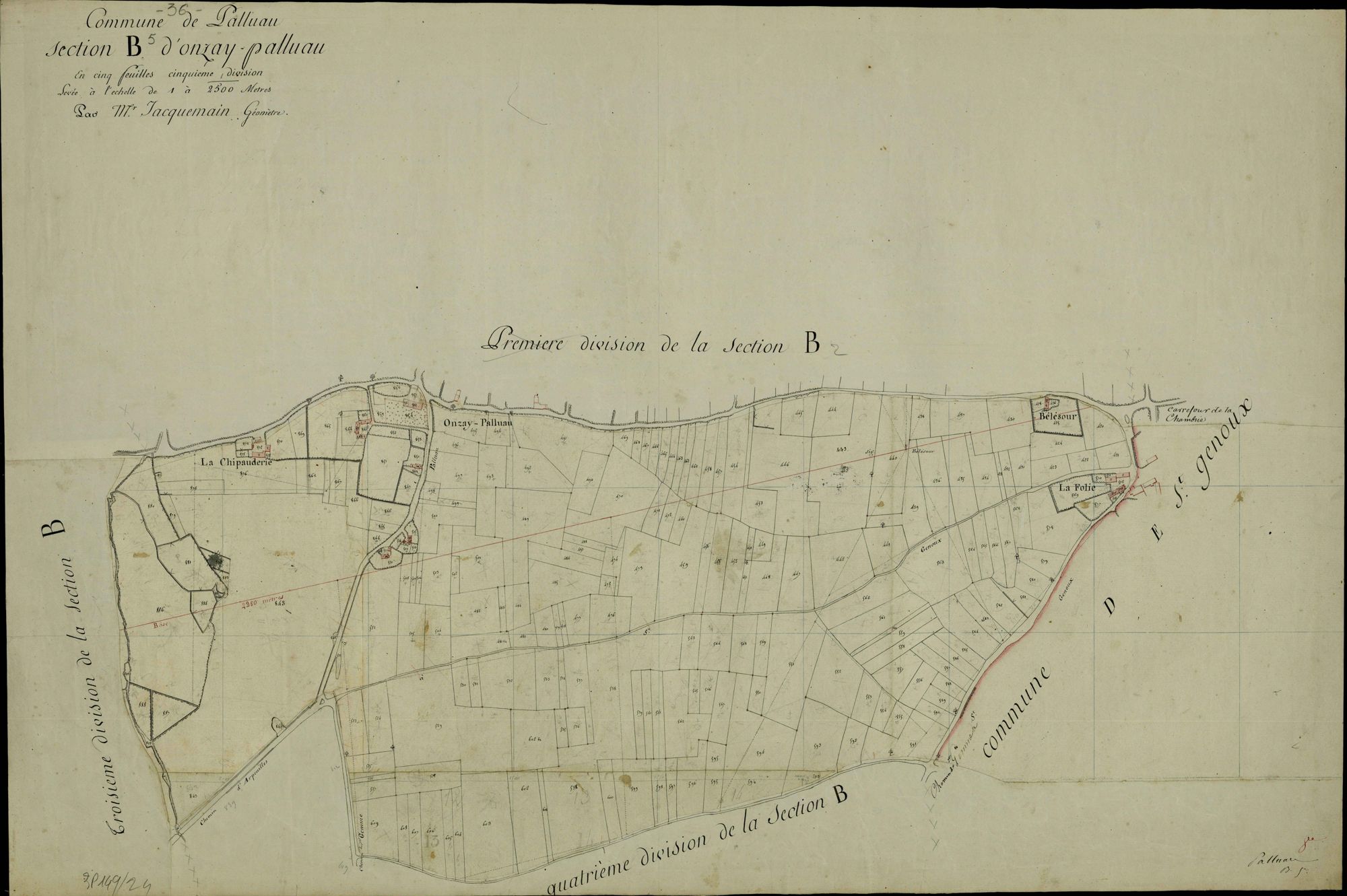 Palluau-sur-Indre - Section B5, dite de Onzay Palluau.
