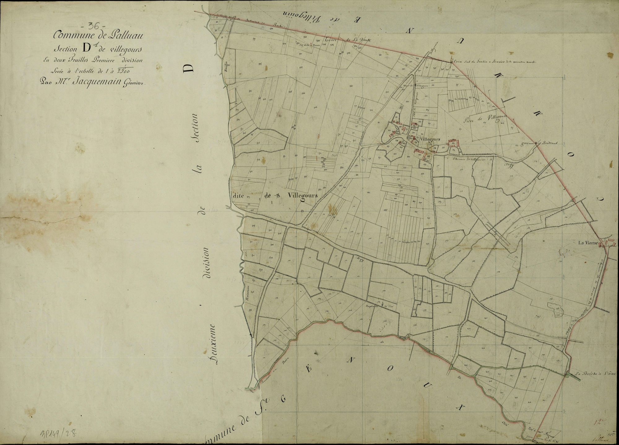 Palluau-sur-Indre - Section D1, dite de Villegours.