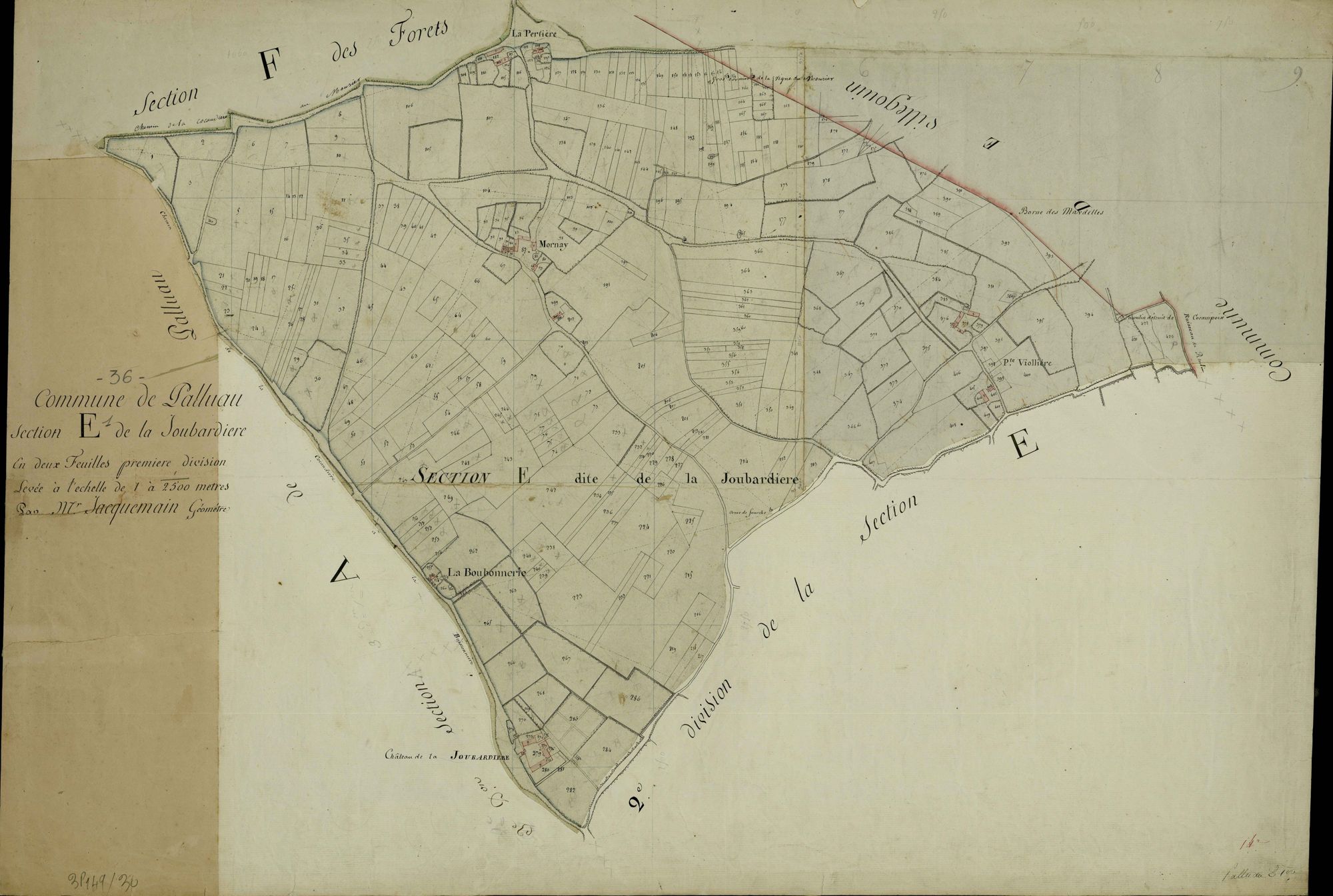 Palluau-sur-Indre - Section E1, dite de la Joubardière.