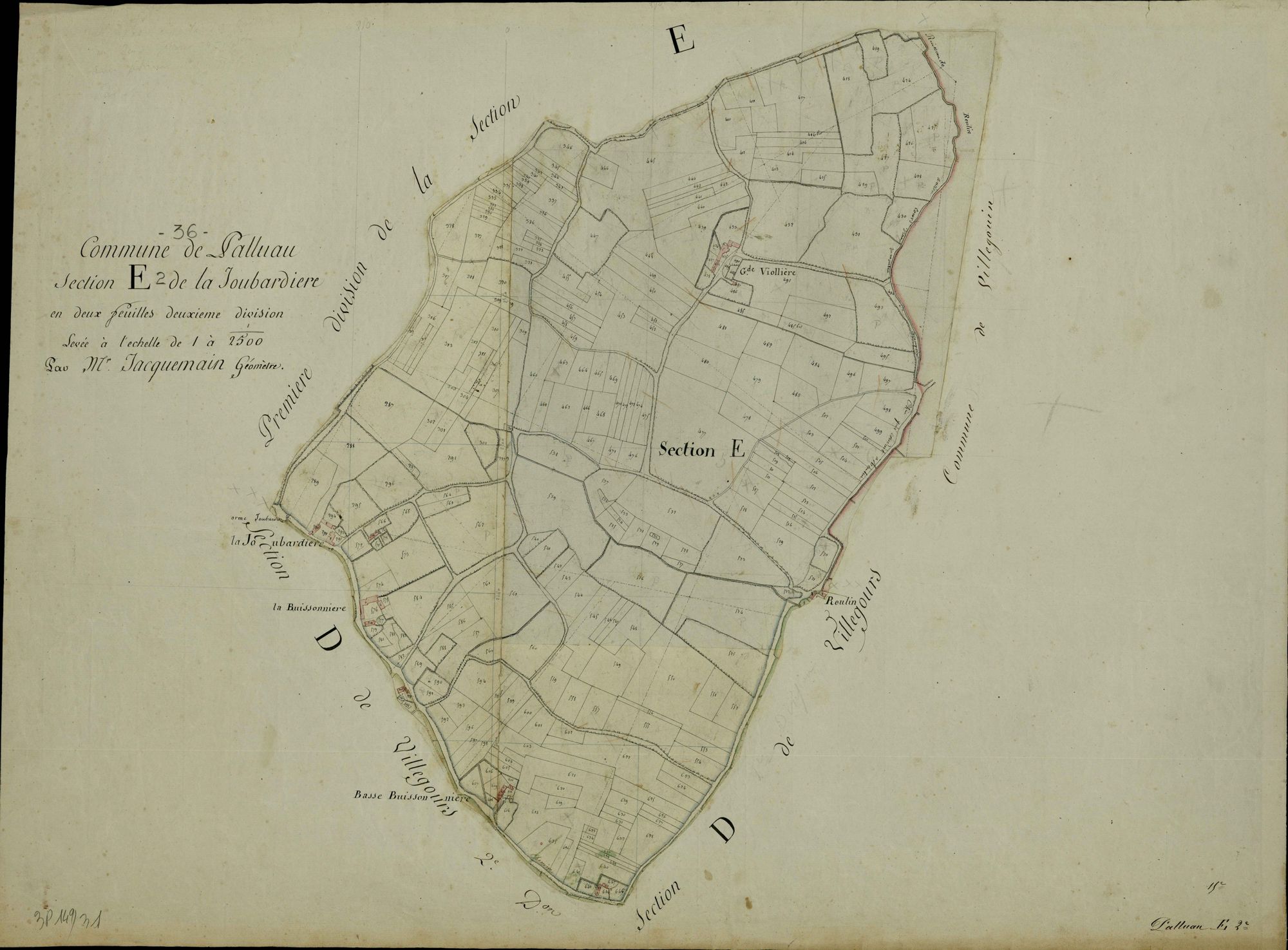 Palluau-sur-Indre - Section E2, dite de la Joubardière.