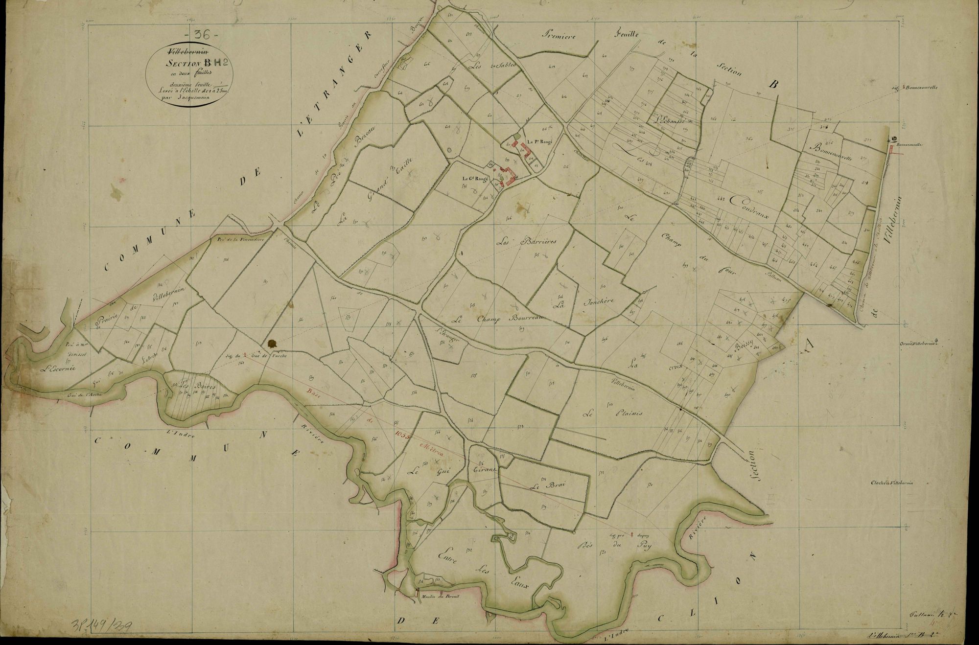 Palluau-sur-Indre - Section H2, dite de Paray (ancienne section B2 de Villebernin).