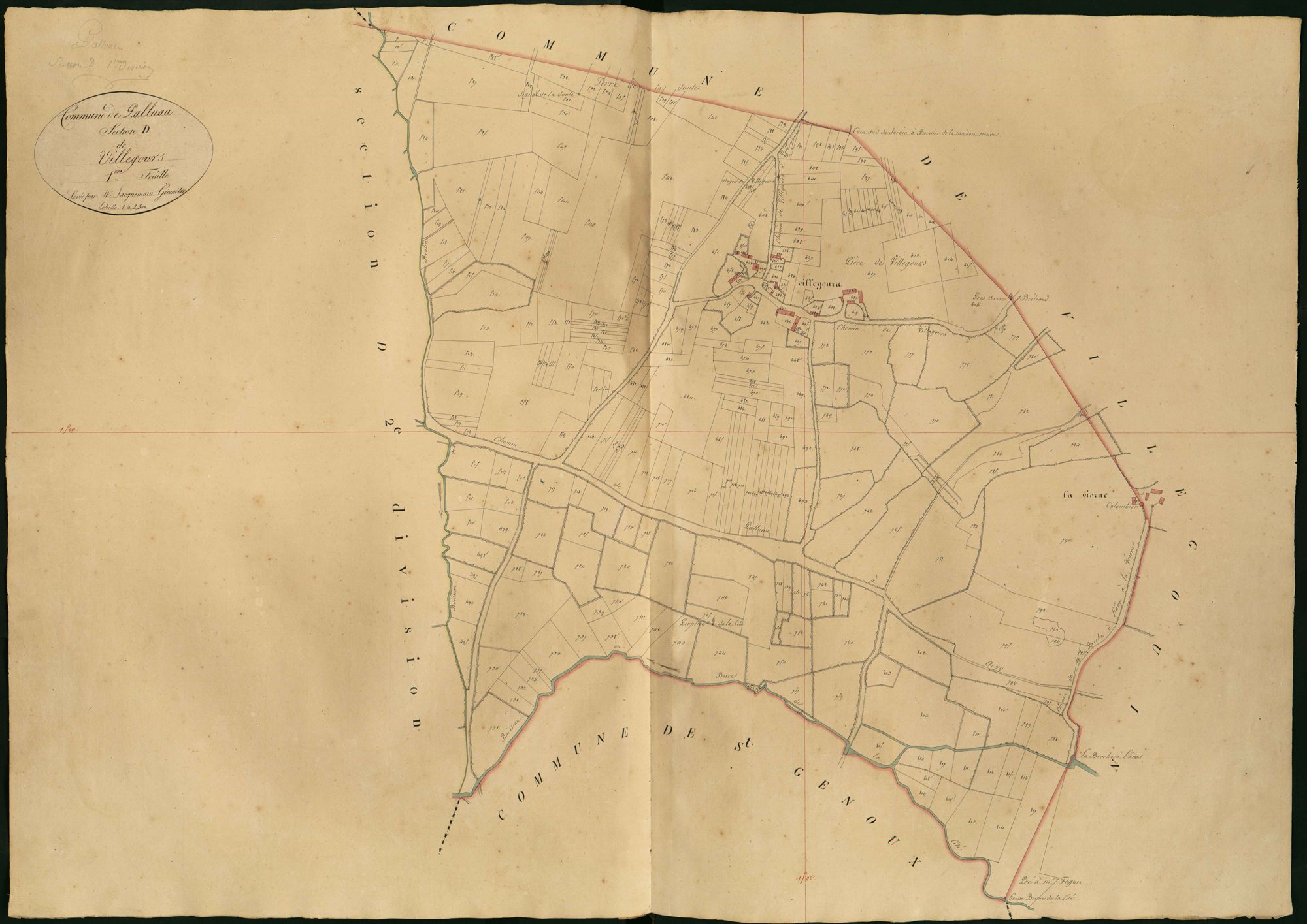 Palluau-sur-Indre - Section D1, dite de Villegours.