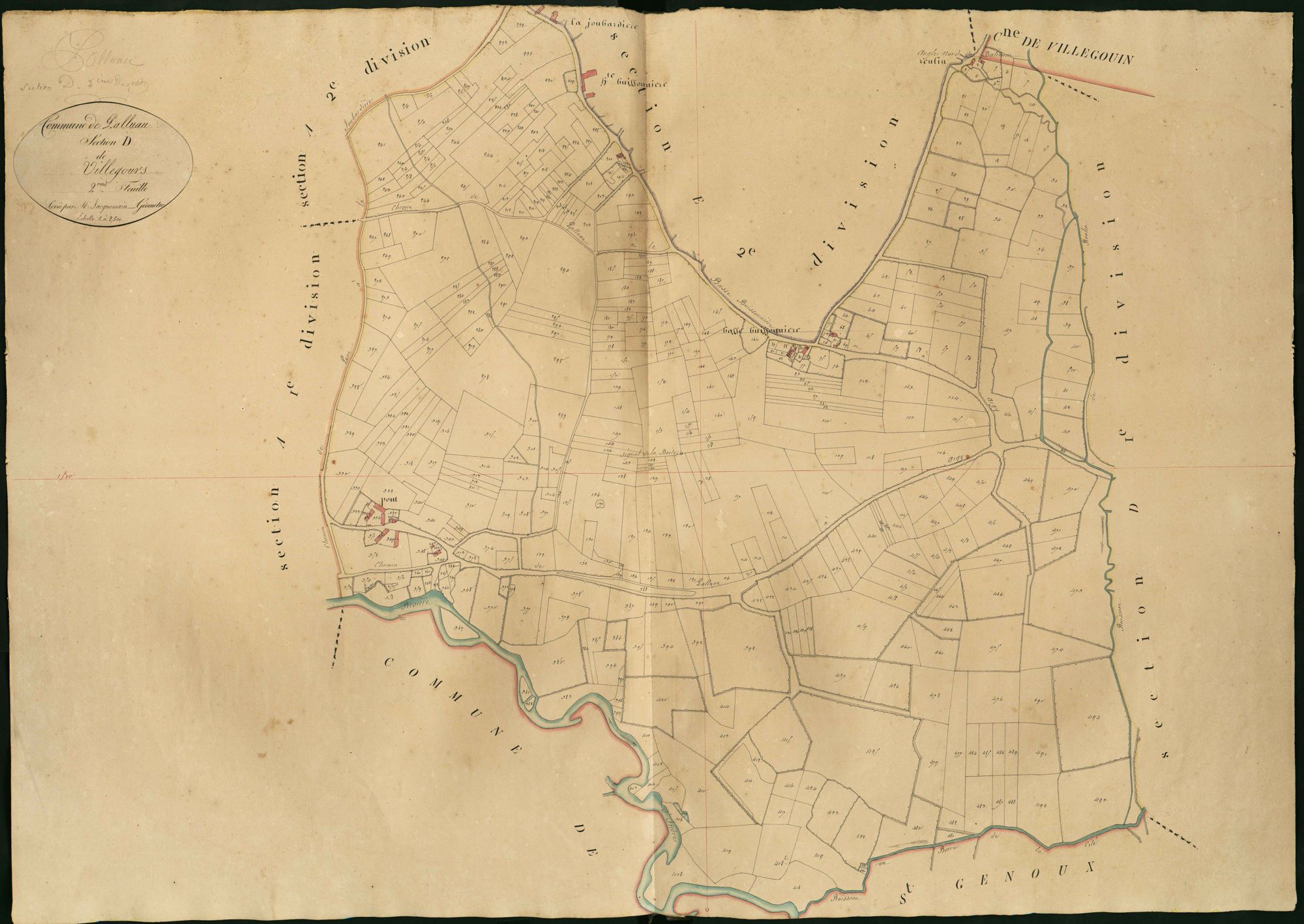 Palluau-sur-Indre - Section D2, dite de Villegours.