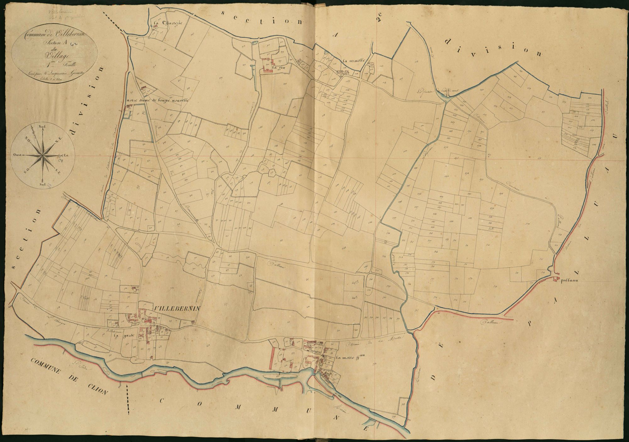 Palluau-sur-Indre - Section G1, dite du Village (ancienne section A2 de Villebernin).