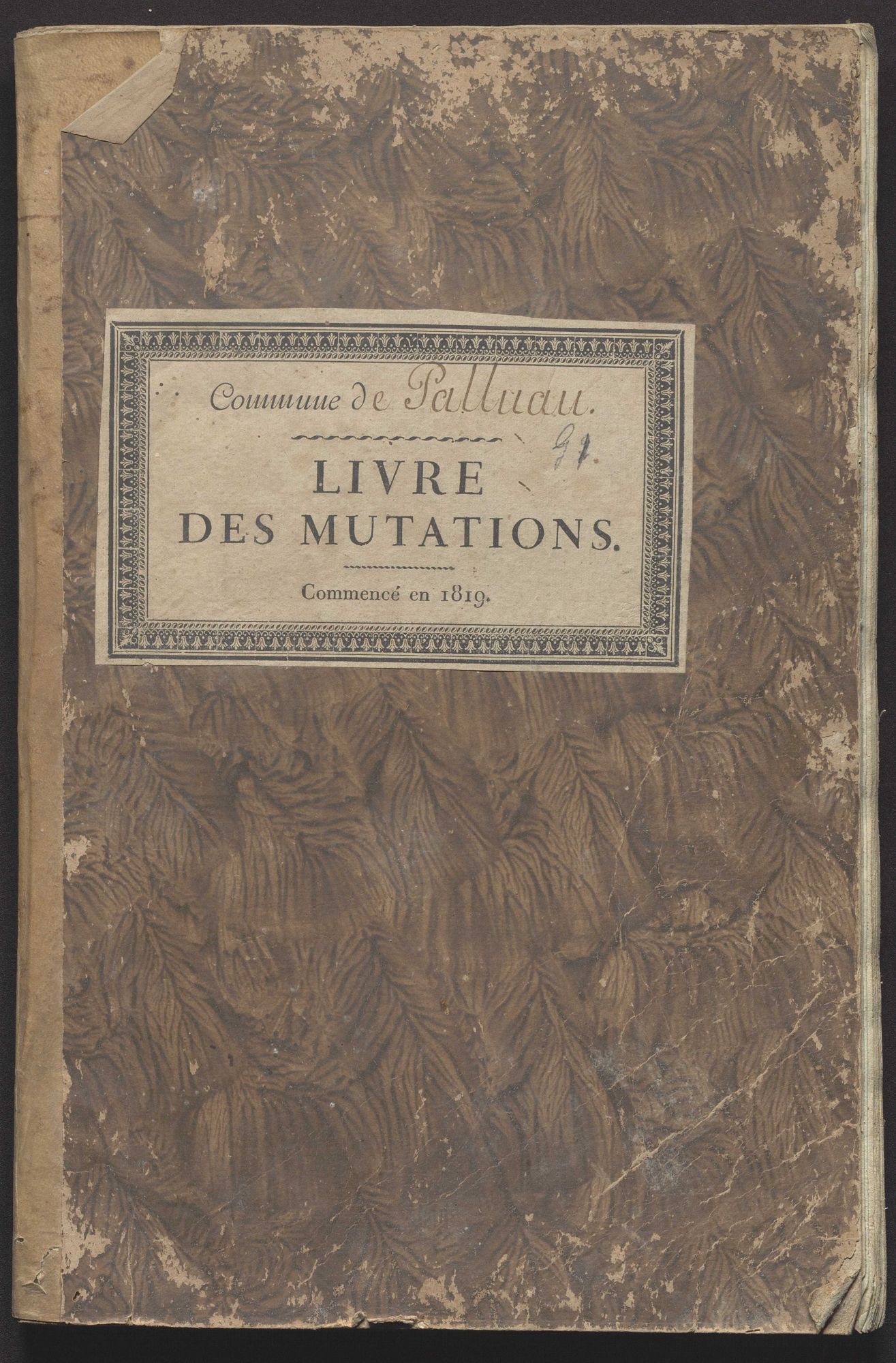 Palluau-sur-Indre - Livre des mutations de propriétés