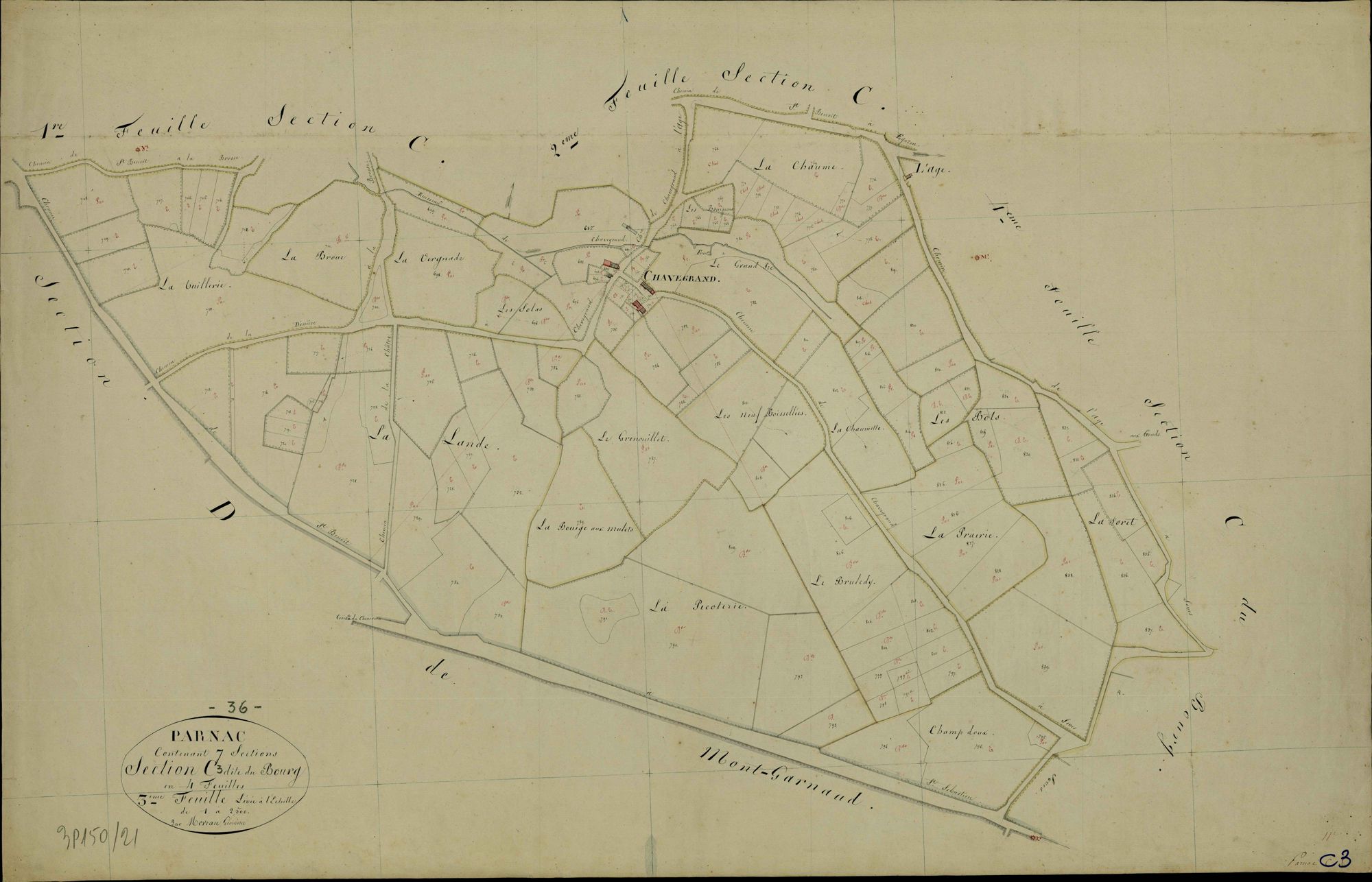 Parnac - Section C3, dite du Bourg.