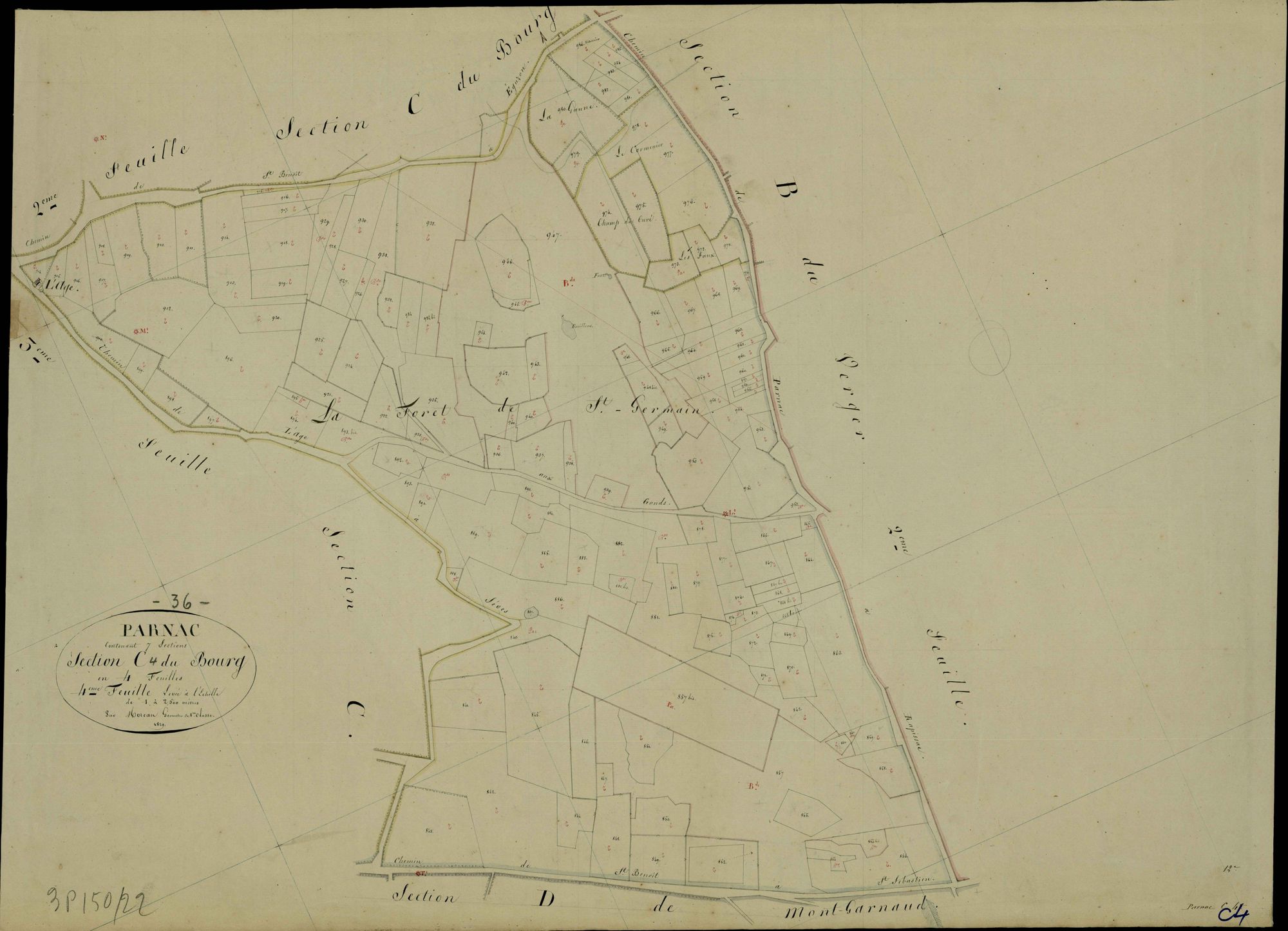Parnac - Section C4, dite du Bourg.