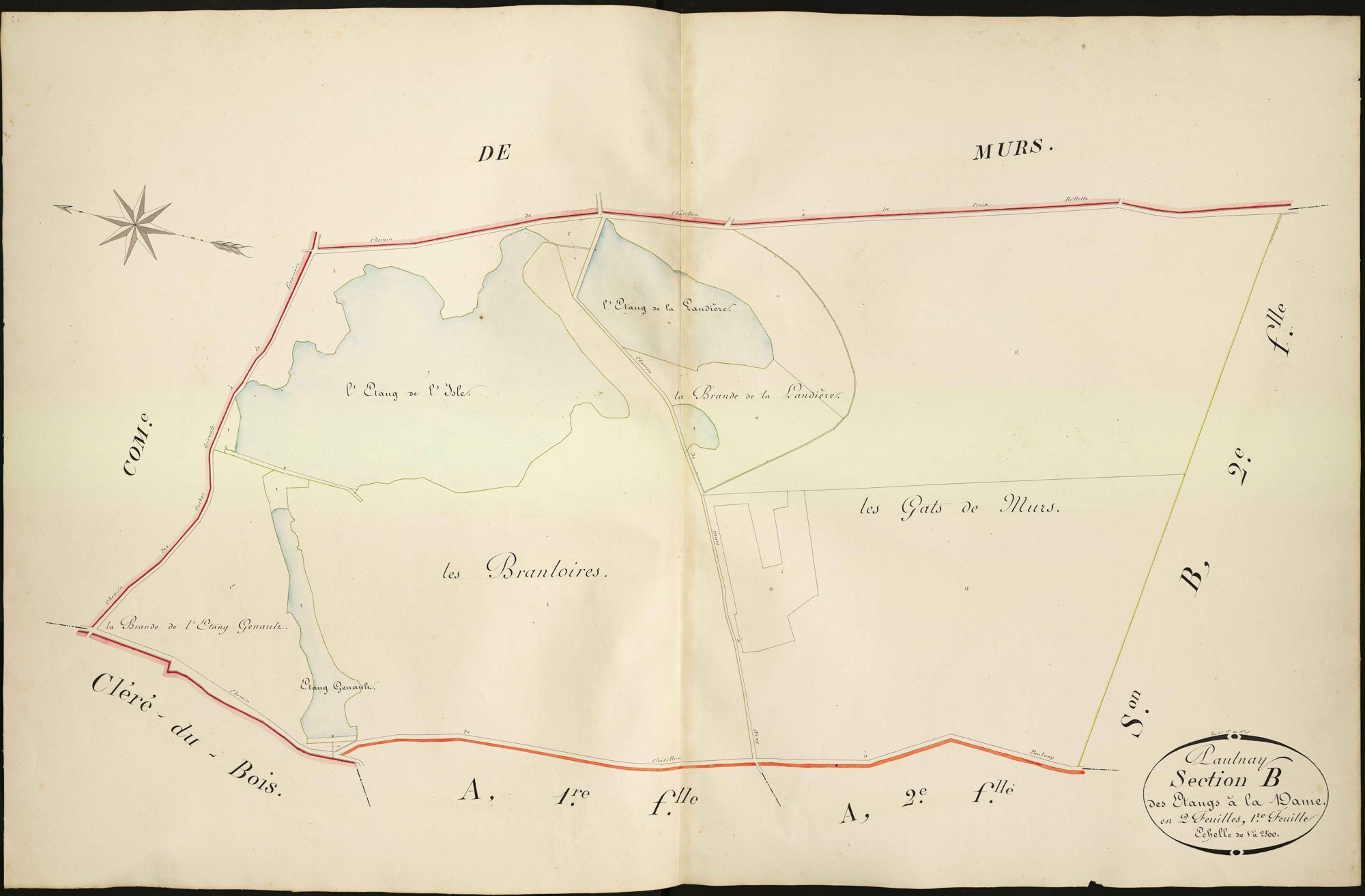 Paulnay - Section B1, dite des Etangs à la Dame.